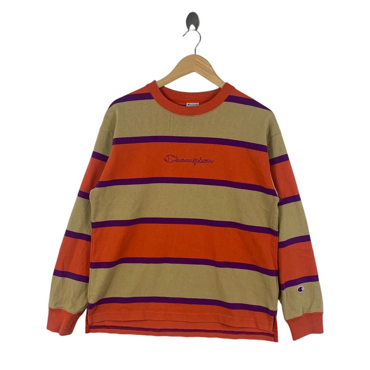 Champion Vintage CHAMPION REVERSE WEAVE Striped Tee Shirt Size S / US 4 / IT 40 - 1 Thumbnail