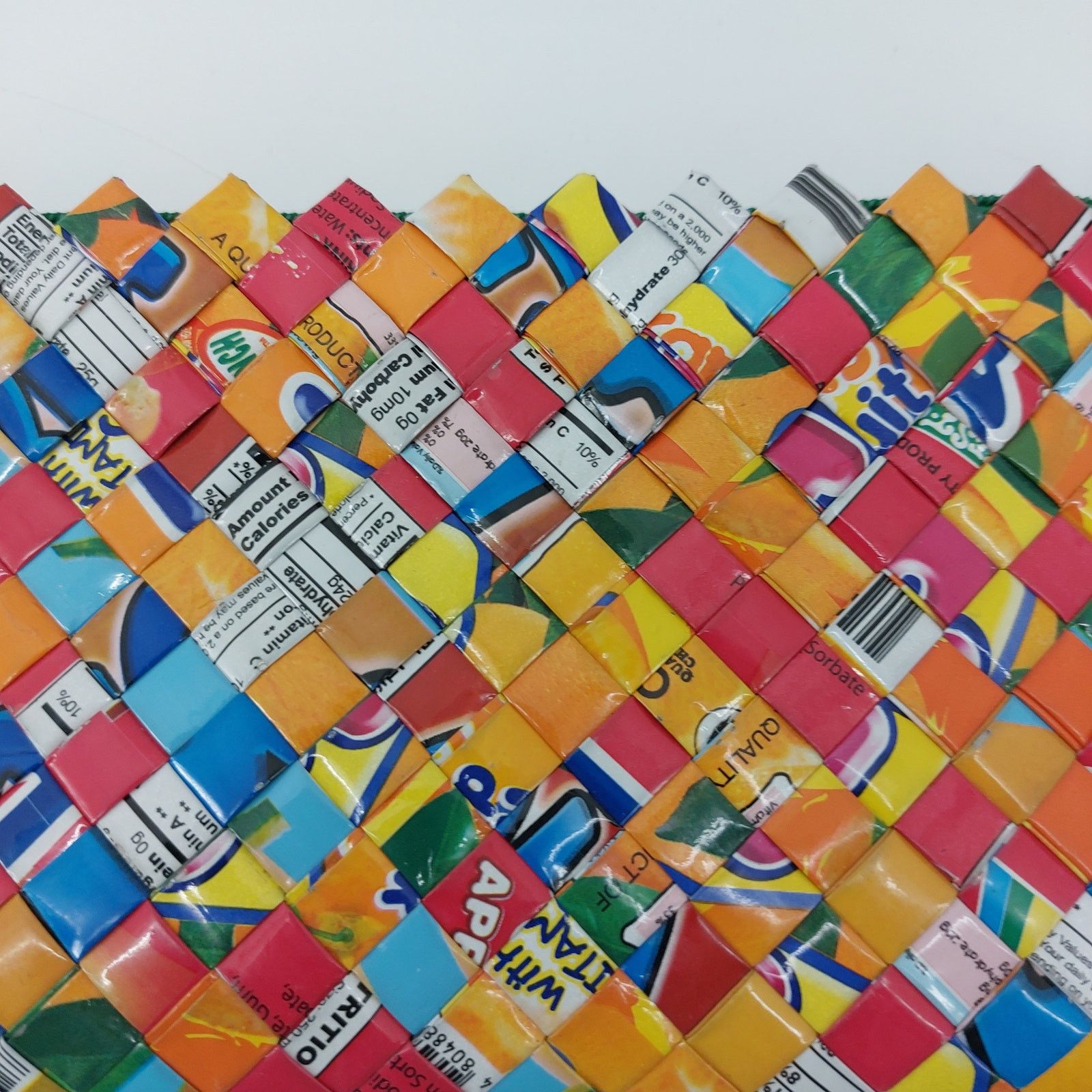 Handmade Handmade Recycled Woven Zip Purse Clutch Gum Candy Wrapper Size ONE SIZE - 13 Thumbnail
