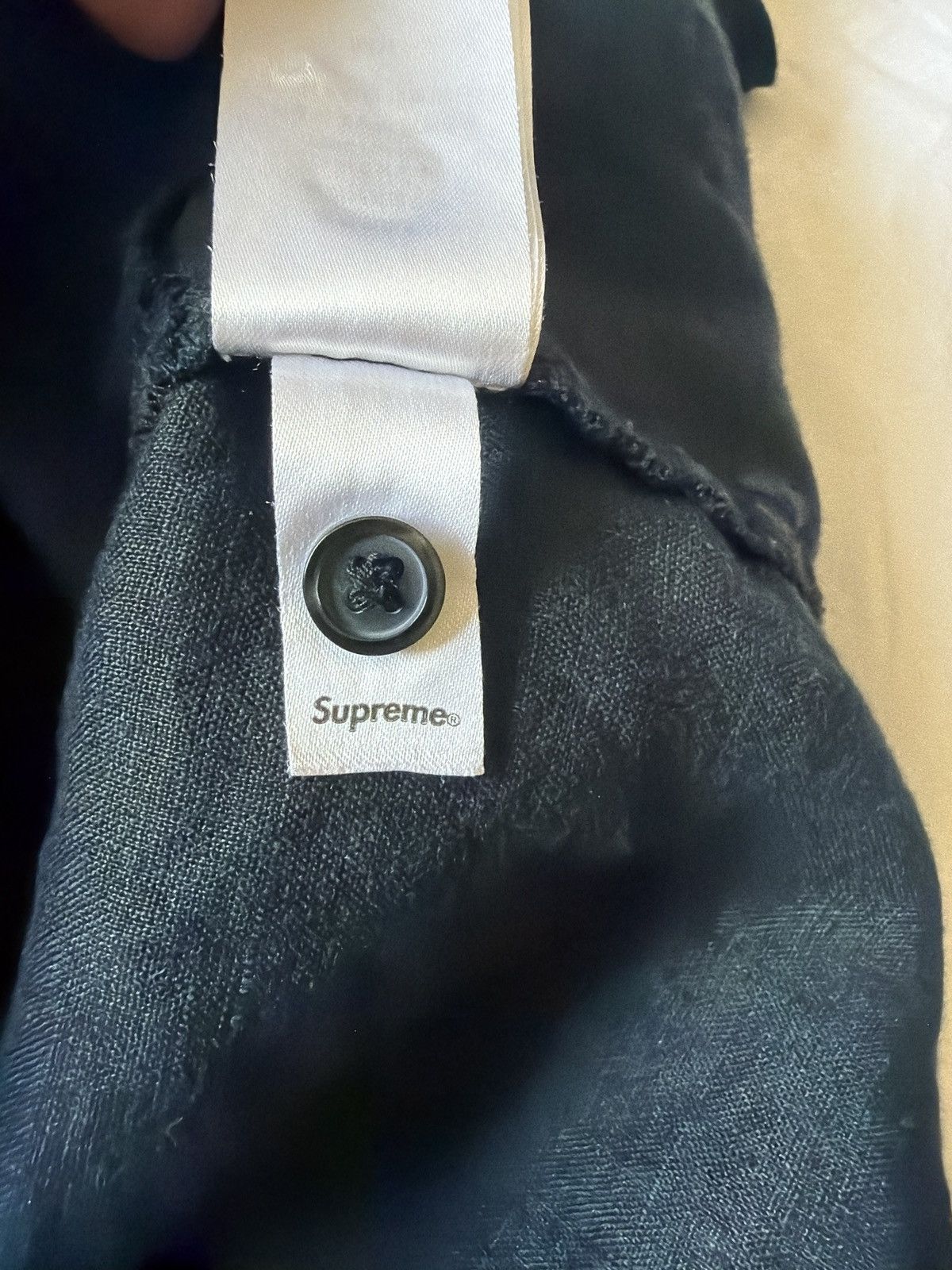 Supreme Supreme Mesh Panel Linen S/S Shirt Size US M / EU 48-50 / 2 - 5 Thumbnail