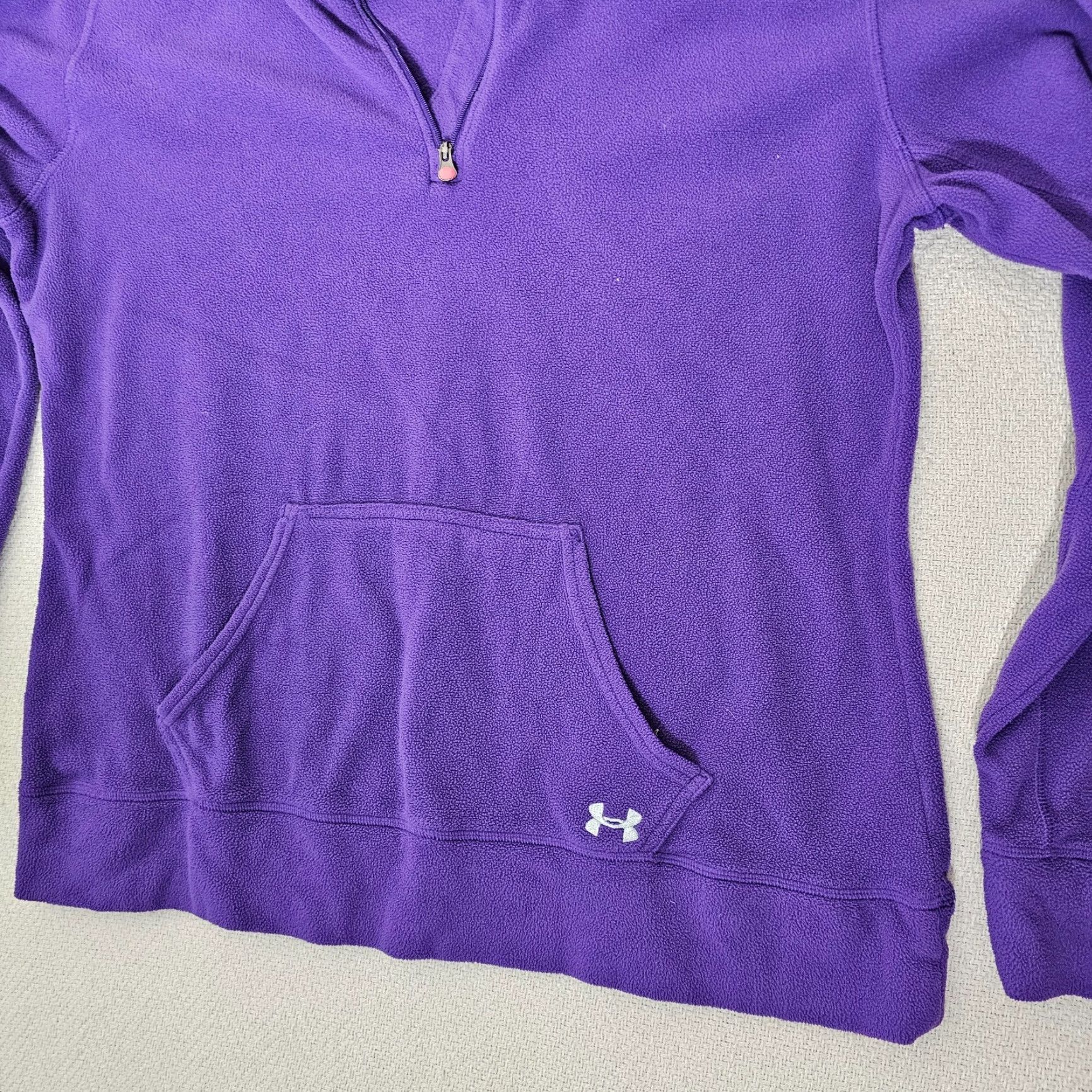 Under Armour Under Armour Pullover Womens L 1/4 Zip Purple Kangaroo Pocket Run Size L / US 10 / IT 46 - 3 Thumbnail