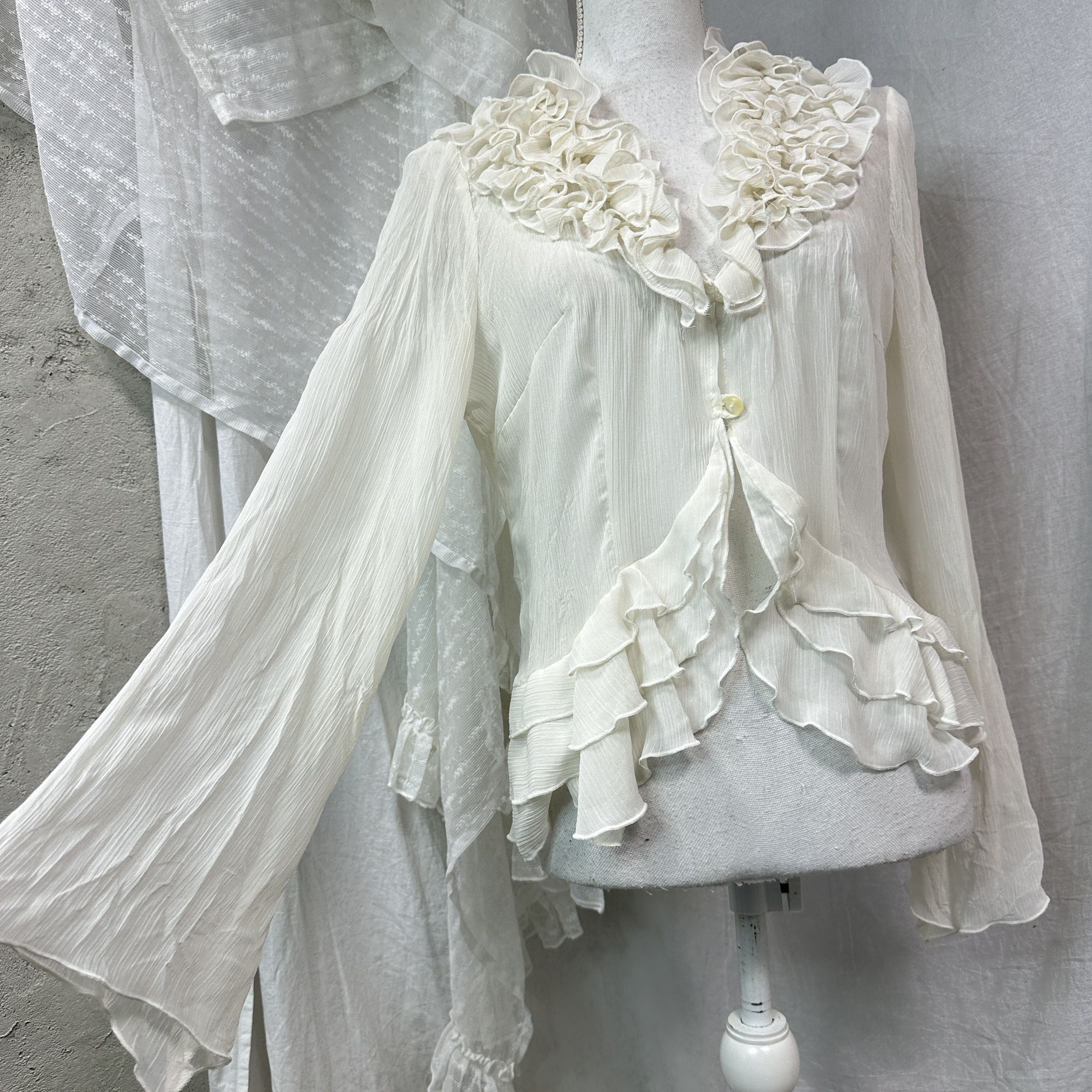 Vintage Vintage Avant Garde Fairy Ruffled Flared Sleeves Shirt Y2K Size M / US 6-8 / IT 42-44 - 5 Thumbnail
