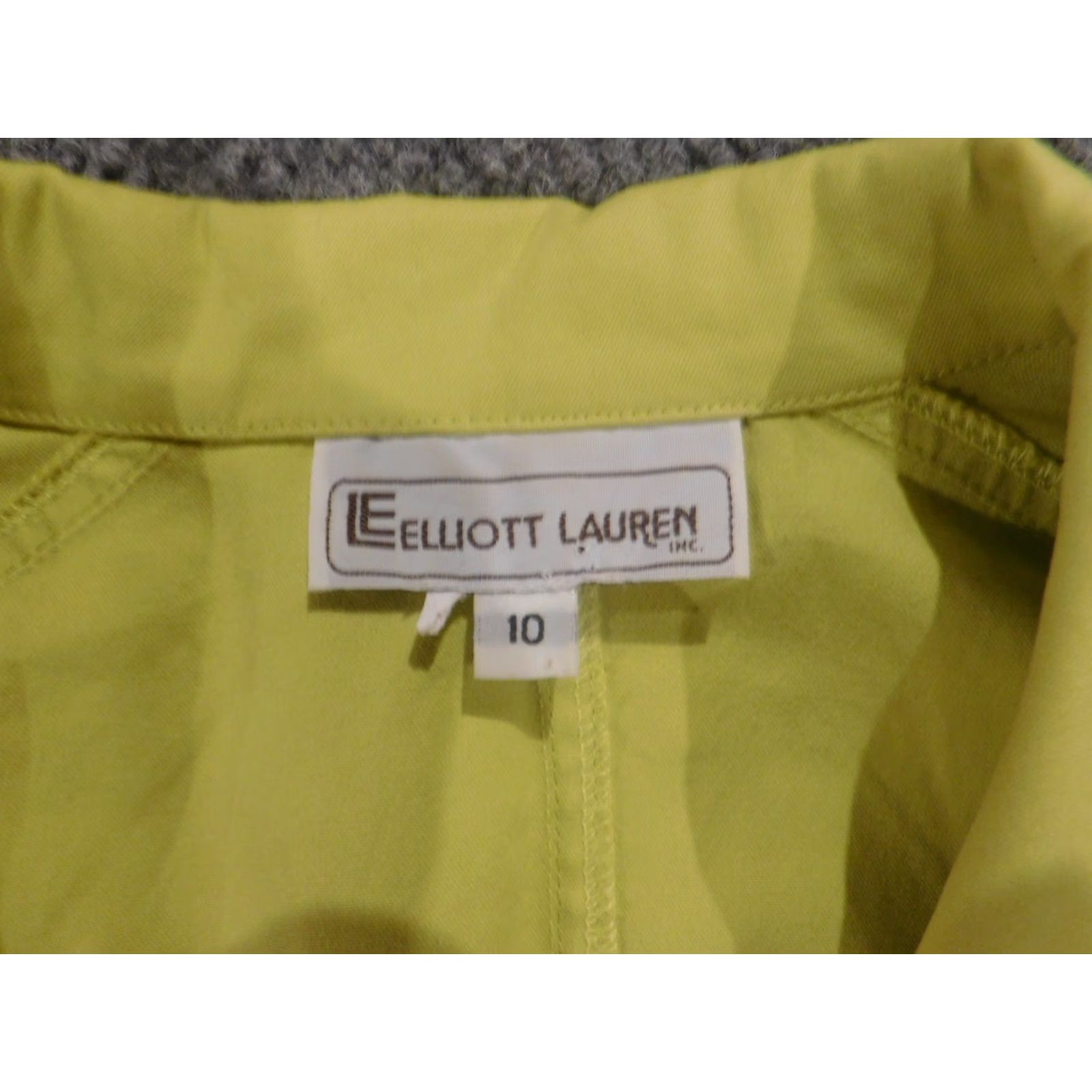 Vintage Elliot Lauren Womens Jacket 10 Green Button Zip Casual Knit Cotton Blend Lining Polyester Mid-Length Black? Green? Size L / US 10 / IT 46 - 6 Thumbnail