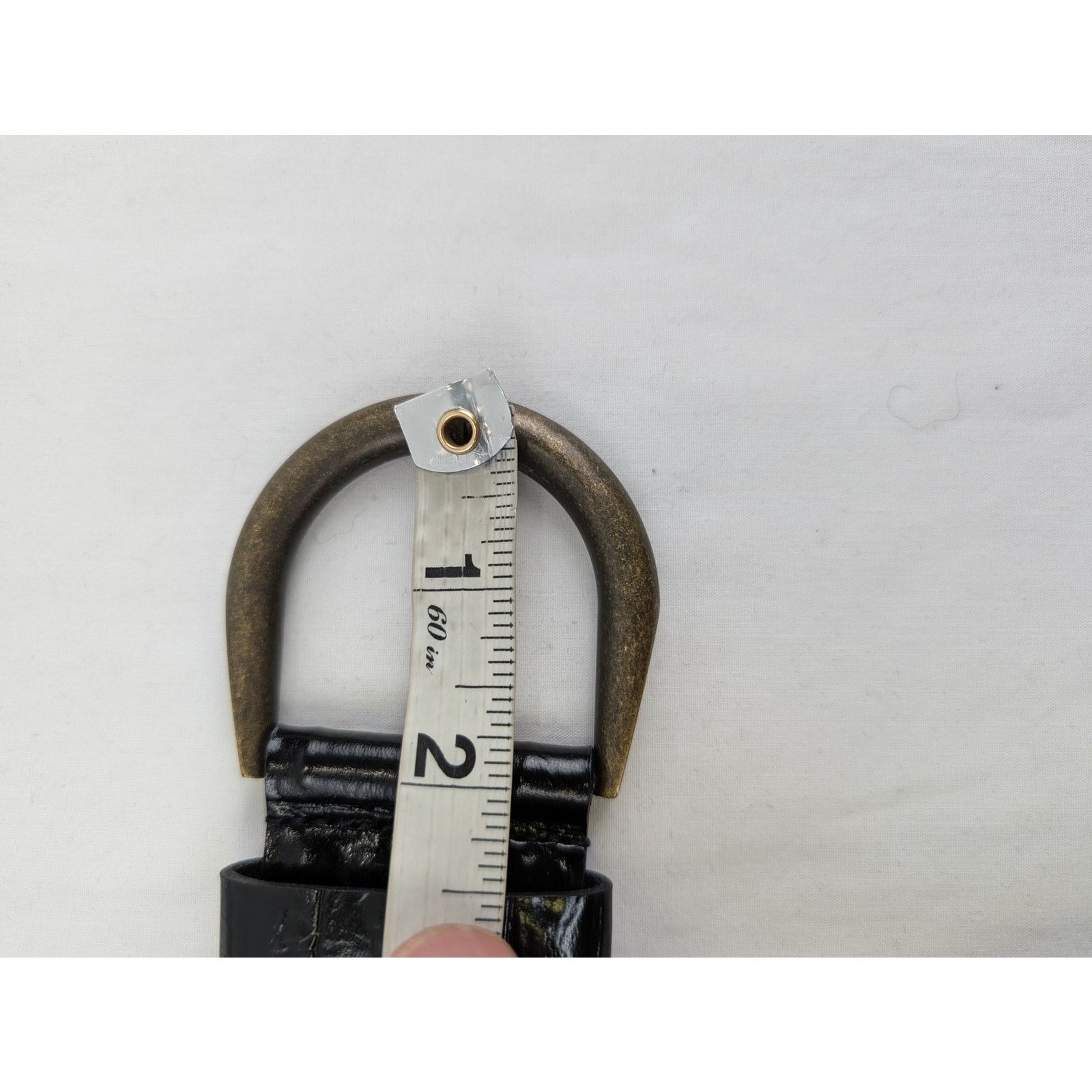 Saint Laurent Paris o1rshd1 Q:2 / Size: 95 / Croc Embossed Belt in Black Size 38 - 7 Thumbnail