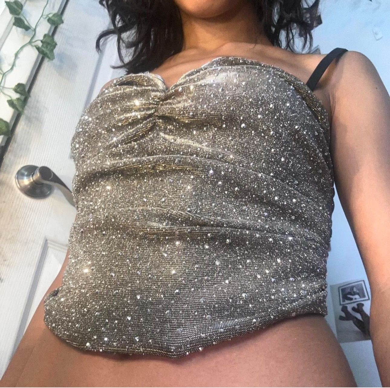 Akira Sparkly silver glitter Akira top Size S / US 4 / IT 40 - 1 Thumbnail