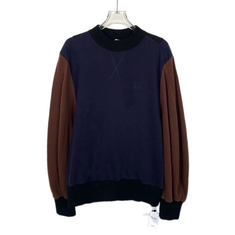 Loewe Loewe Patchwork logo embroidered cotton round neck long sl Size L / US 10 / IT 46 - 1 Thumbnail