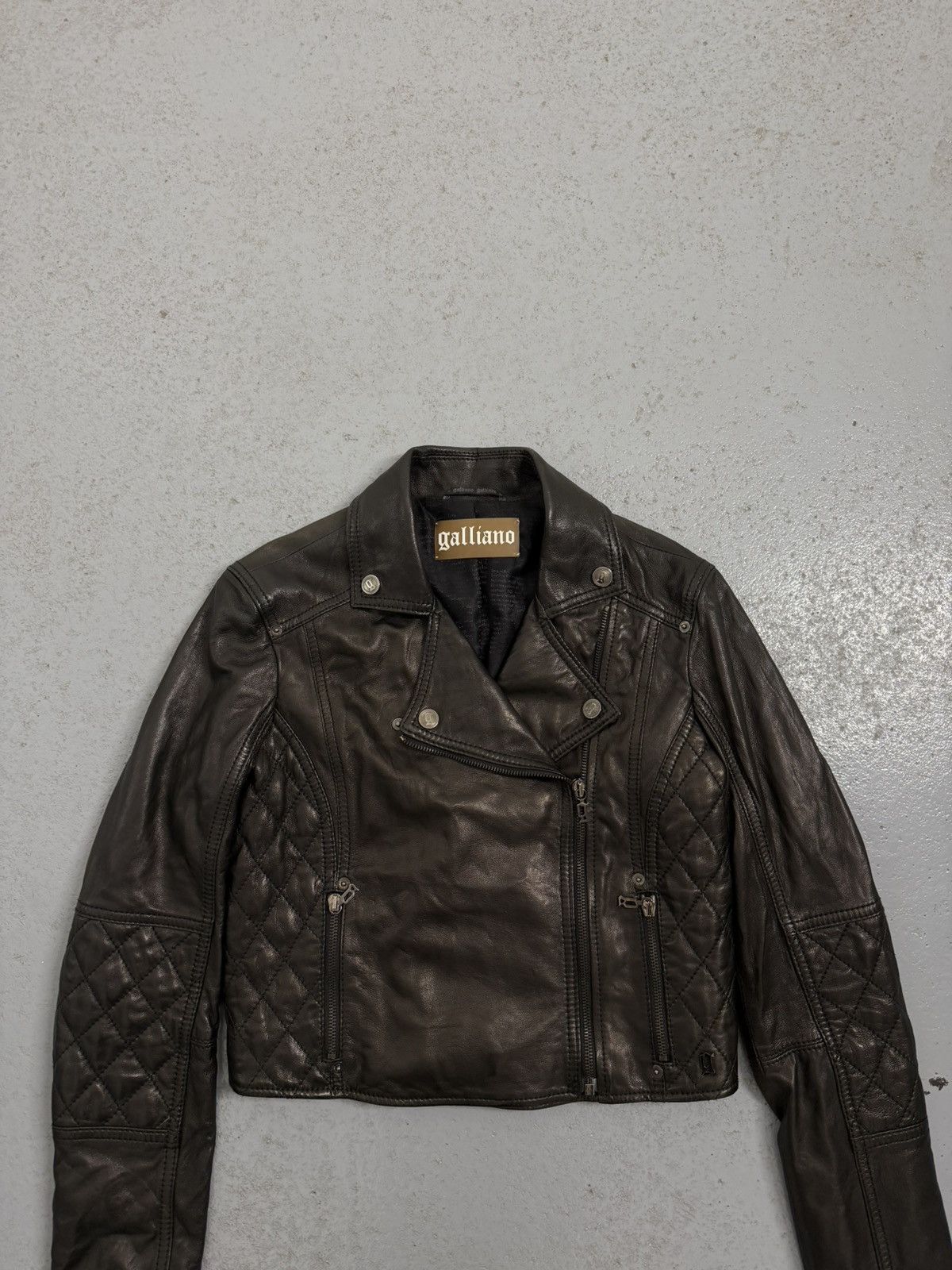 John Galliano John Galliano Biker Leather Cropped Jacket Size US XS / EU 42 / 0 - 5 Thumbnail