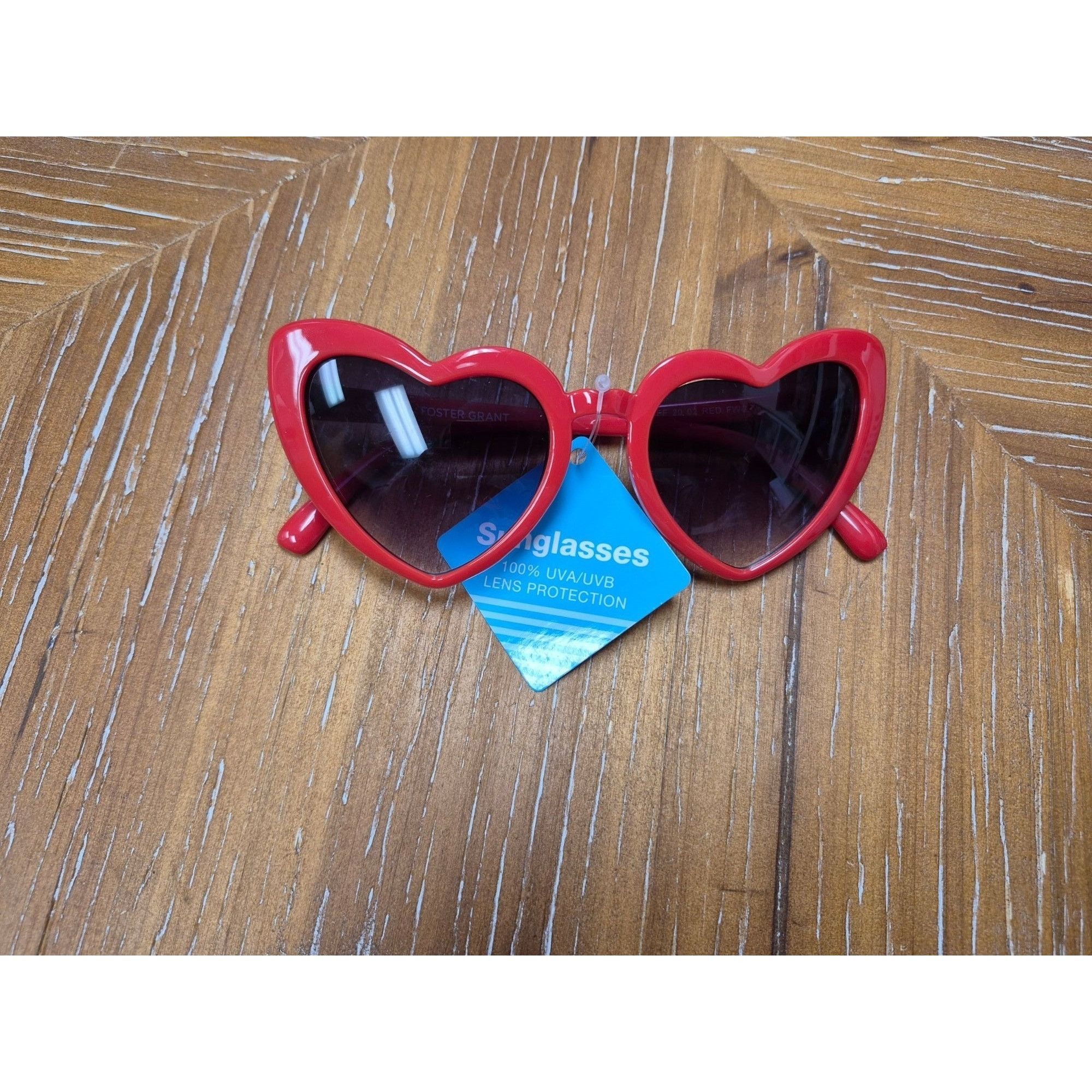 Foster Grant Heart-Shaped Red Sunglasses With 100% UVA/UVB Protection By Size ONE SIZE - 1 Thumbnail