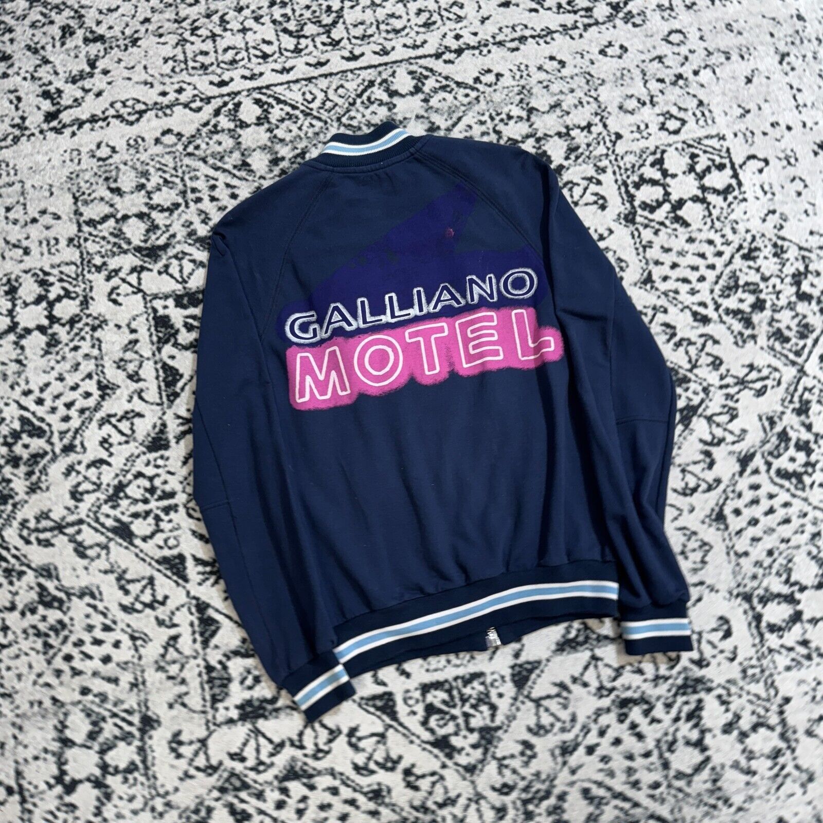 John Galliano × Vintage Vintage Galliano Navy Cotton Bomber Jacket Size XXS Y2K 90s Size US XXS / EU 40 - 3 Thumbnail