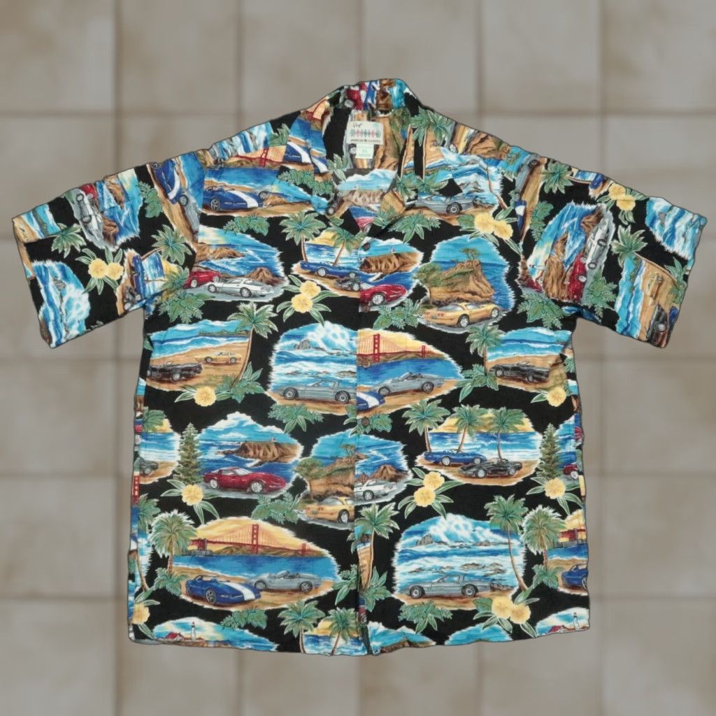Reyn Spooner VINTAGE Reyn Spooner Shirt Mens XL Black Hawaiian Sports Cars USA Size US XL / EU 56 / 4 - 1 Thumbnail