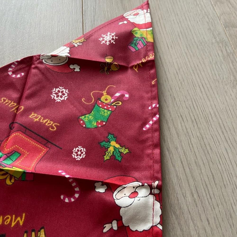 Designer Red Christmas Santa Dog Bandana Size ONE SIZE - 3 Thumbnail