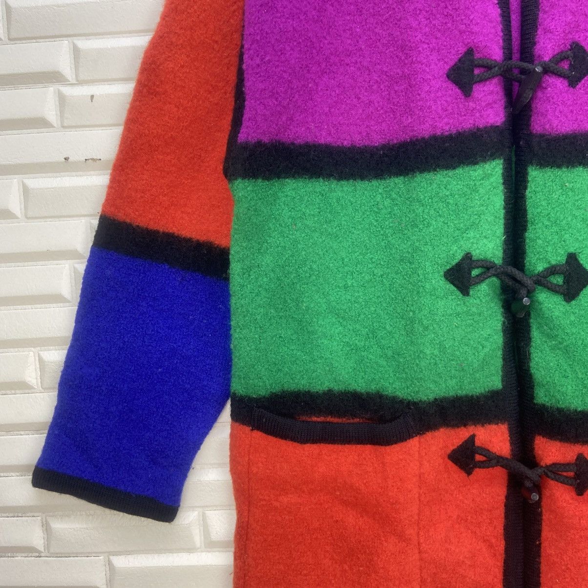 Japanese Brand 🔥I.B Diffusion Sport ColorBlock MultiColor Boiled Wool Coat Size M / US 6-8 / IT 42-44 - 5 Thumbnail