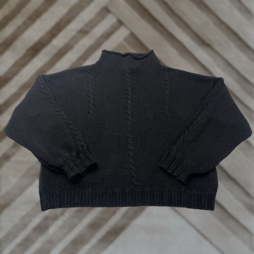 Vintage VINTAGE The Country Fair Sweater Roll Neck Knit Womens L Black Heavyweight Pullover Long Sleeve Casual Size L / US 10 / IT 46 - 1 Thumbnail
