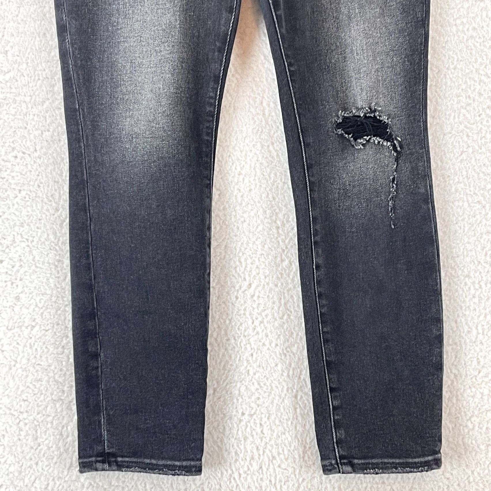 Good American Good American Good Waist Crop Jeans Womens 8 Black Denim High Waist Distressed Jeans Size 30" / US 8 / IT 44 - 3 Thumbnail