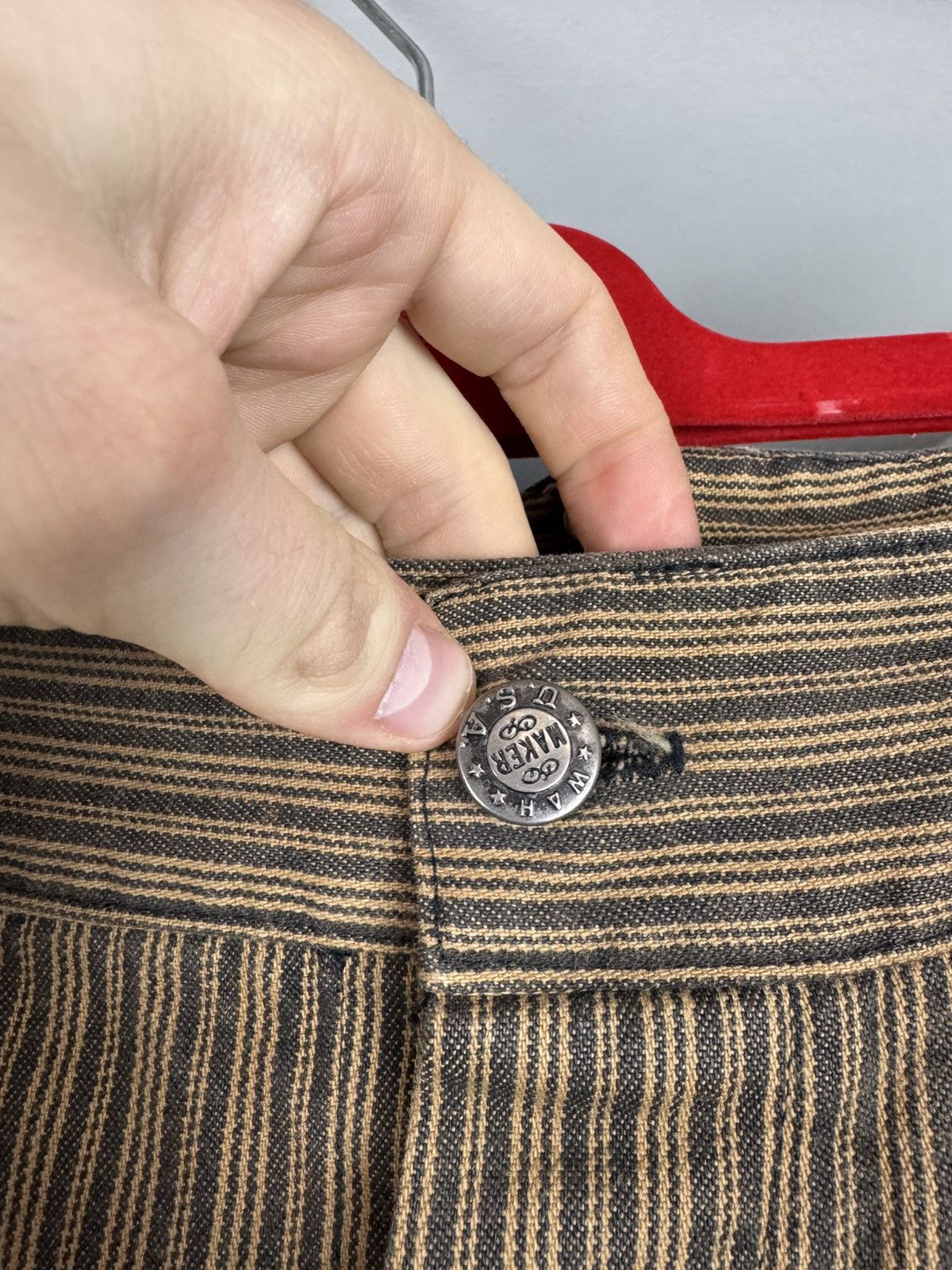 Other Vintage Wah Maker USA Buckle Back Striped Western Pants Size US 38 / EU 54 - 3 Thumbnail