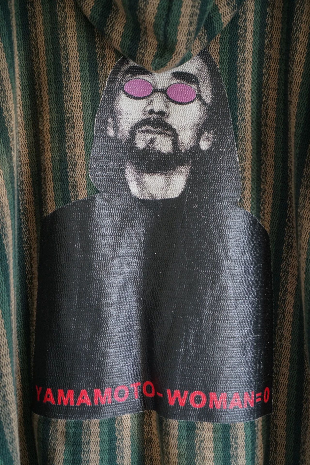 Yohji Yamamoto Yohji Yamamoto 98SS Striped Portrait Print Hoodie Size US M / EU 48-50 / 2 - 3 Thumbnail