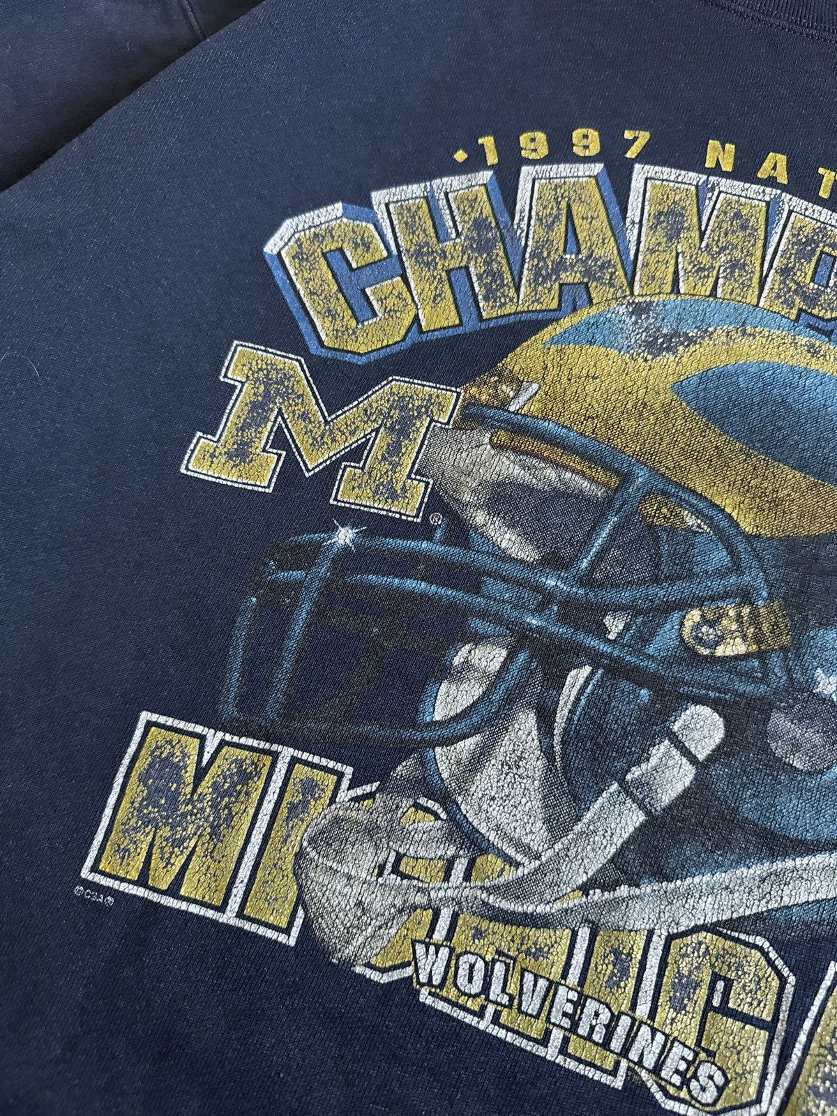 Vintage 90s Retro Champions Michigan 1987 national sweatshirts vntg Size US L / EU 52-54 / 3 - 12 Thumbnail