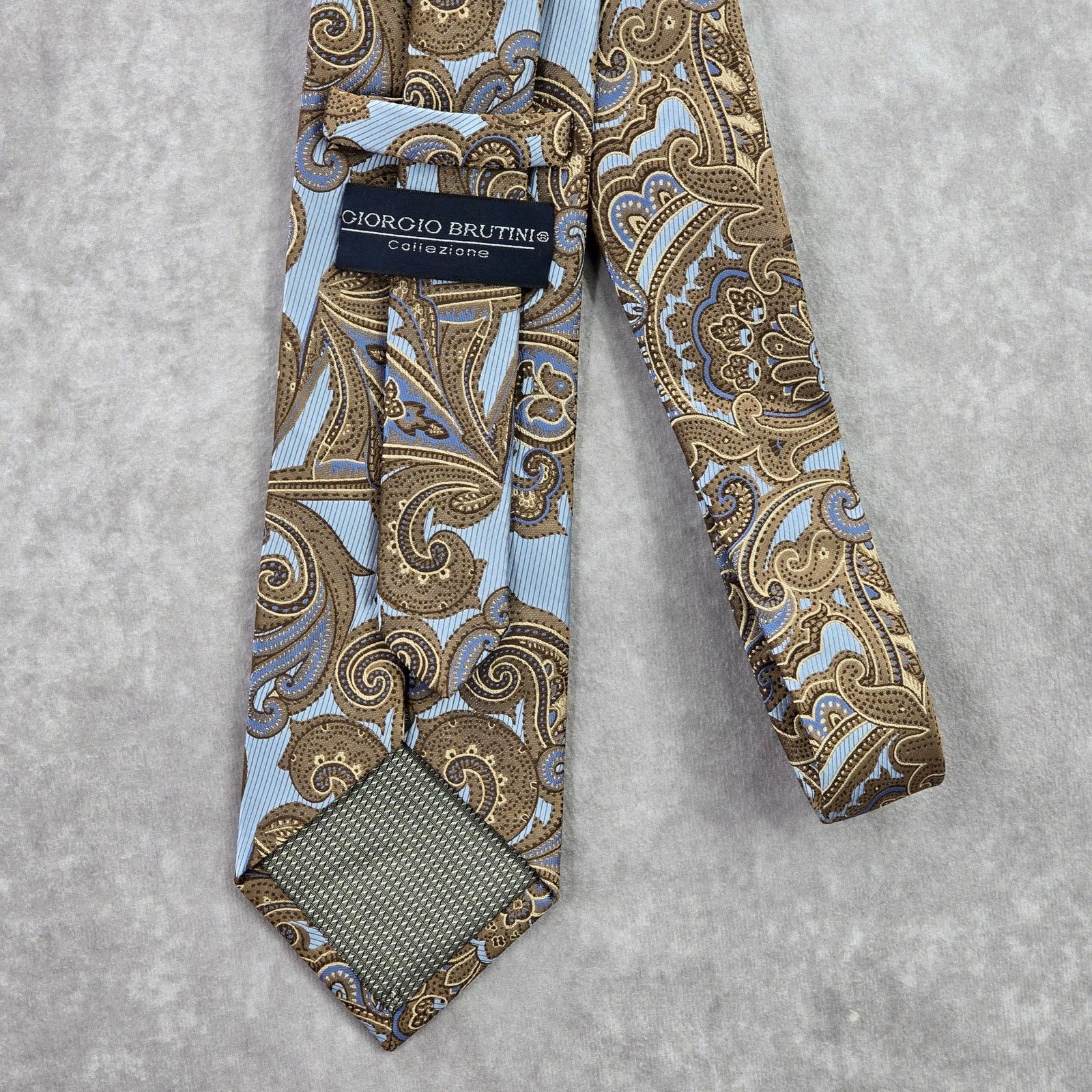 Giorgio Brutini Giorgio Brutini Collezione Brown Floral Paisley Neck Tie Size 28 - 3 Thumbnail