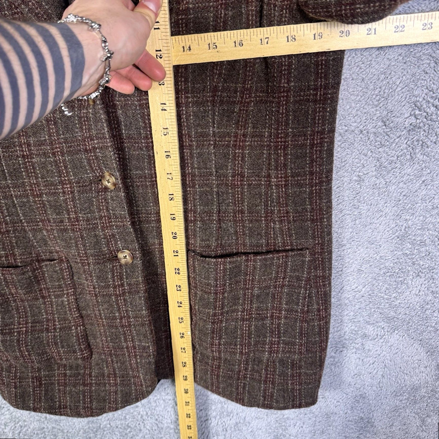 Eddie Bauer VINTAGE Eddie Bauer Blazer Womens Large Tall Chore Coat Barn Jacket Lambswool Wool Geometric Button Pockets Collared Brown 90s Mens Womens Girls? Size L / US 10 / IT 46 - 6 Thumbnail