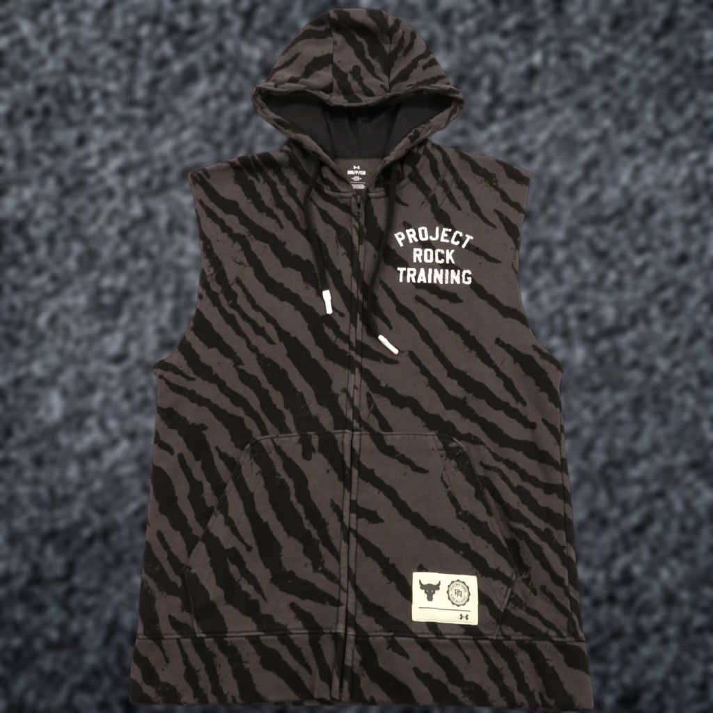 Under Armour Under Armour Project Rock Hoodie Men Small Tiger Stripe Camo Sleeveless Shirt Size US S / EU 44-46 / 1 - 1 Thumbnail