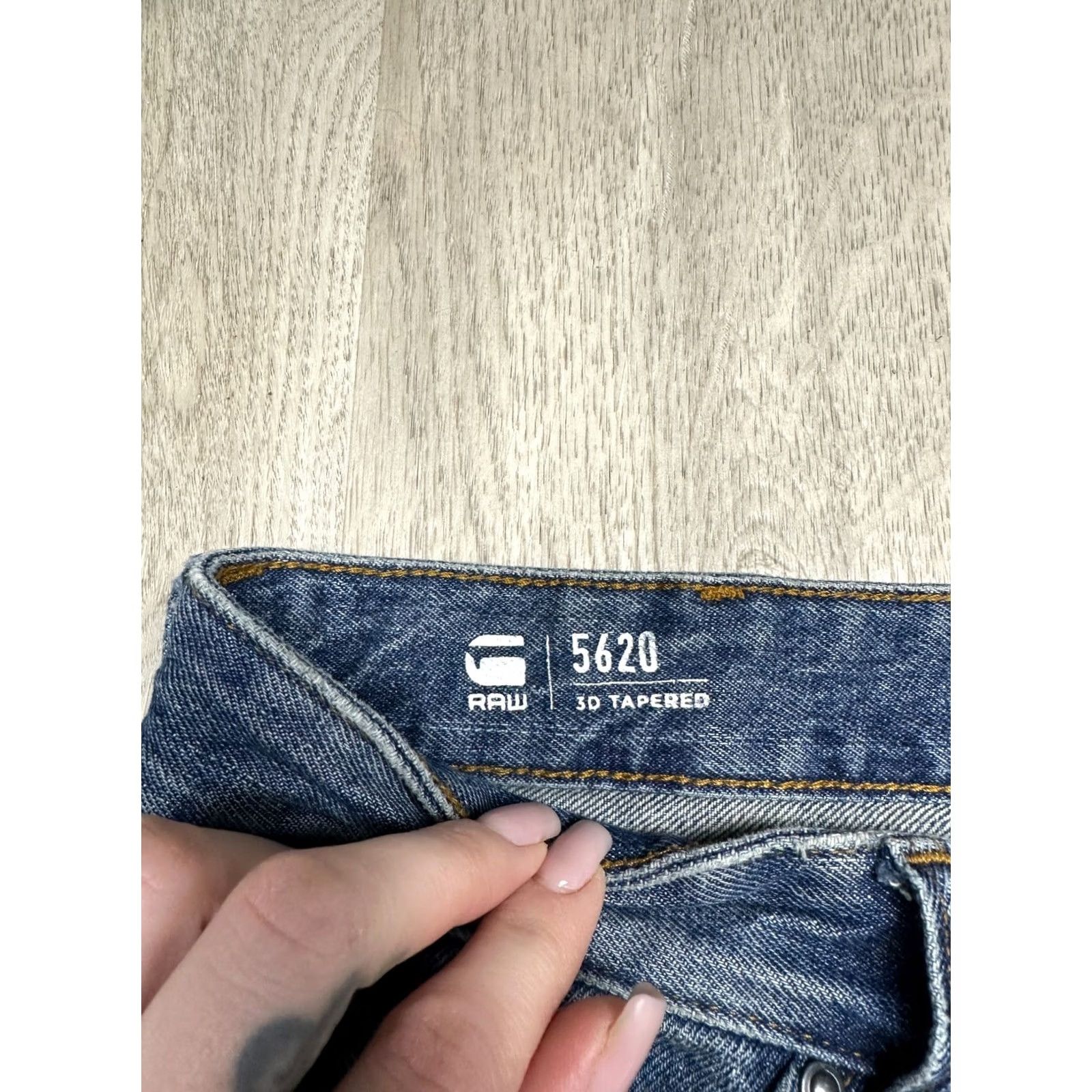 G Star Raw 5620 3D Tapered Denim Double Knee Pants Jeans Blue Size