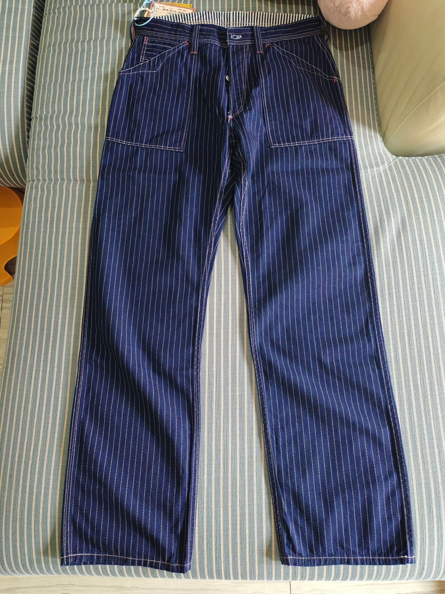 Freewheelers Freewheelers Striped Work Trousers Size 32 Size US 32 / EU 48 - 1 Thumbnail