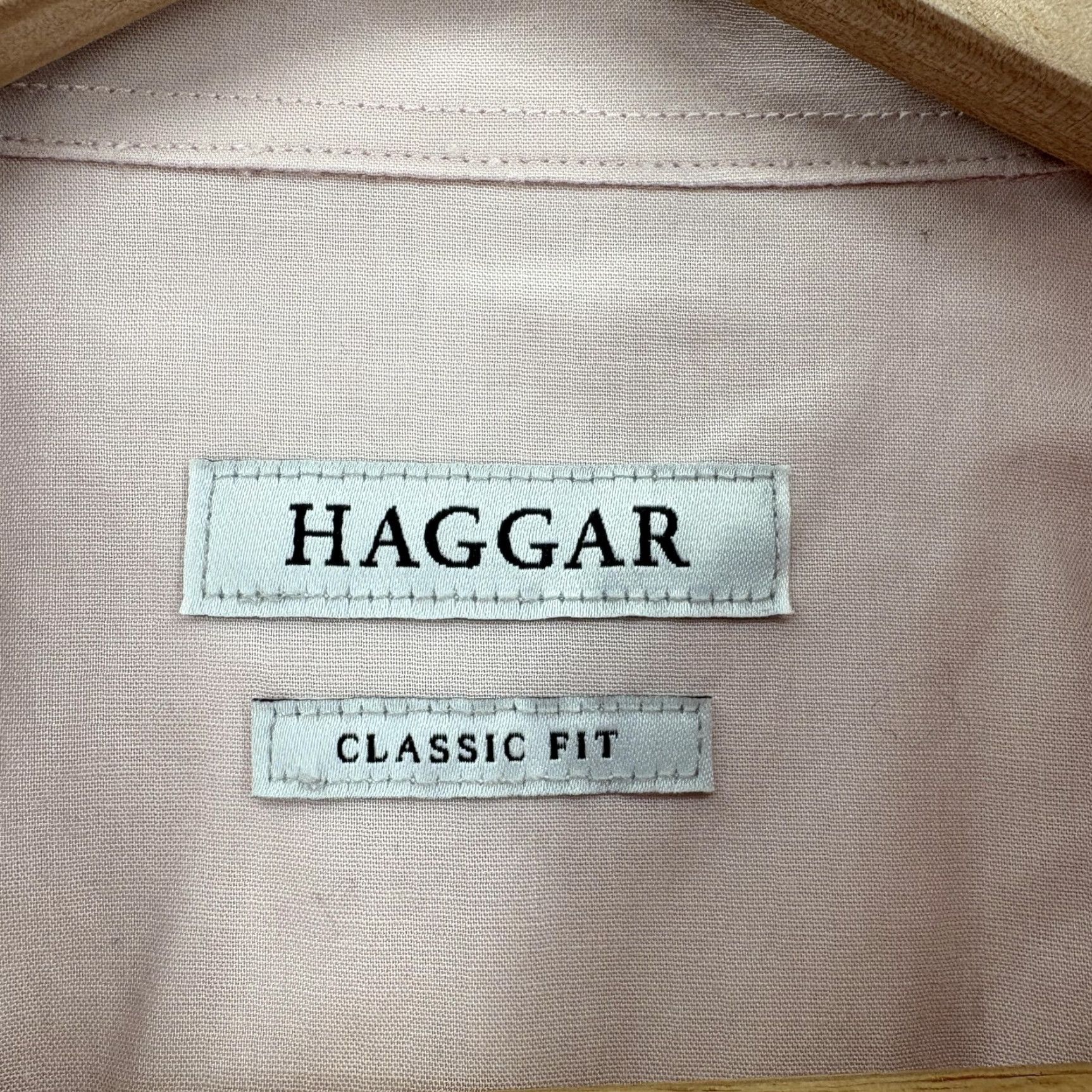 Haggar Haggar Mens Dress Shirt 15.5 34/35 Pink Classic Fit Stretch Wrinkle Resistant Cotton Spandex Long Sleeve Barrel Cuff Business Size US L / EU 52-54 / 3 - 4 Thumbnail