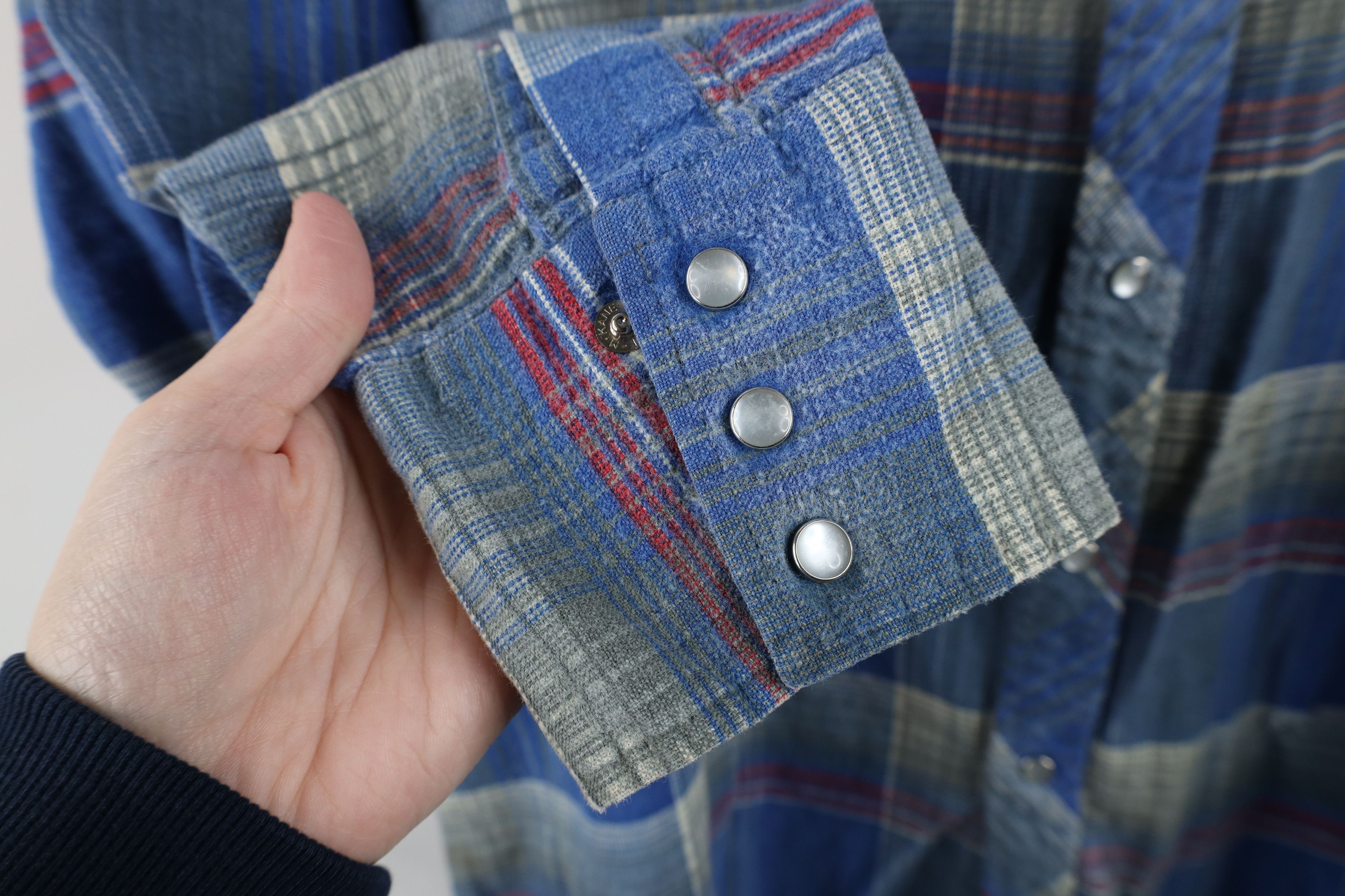 Vintage Vintage 70s Streetwear Western Flannel Snap Button Shirt Size US L / EU 52-54 / 3 - 6 Thumbnail