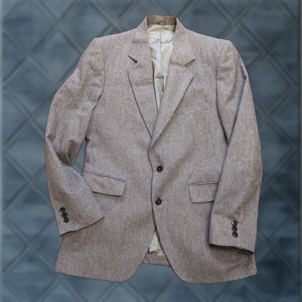 Stafford Stafford Blazer Mens 42 Regular Unstructured Sport Coat Classic Two Button USA Gray Wool Tweed Solid Vintage: No Mens Size 42R - 1 Thumbnail