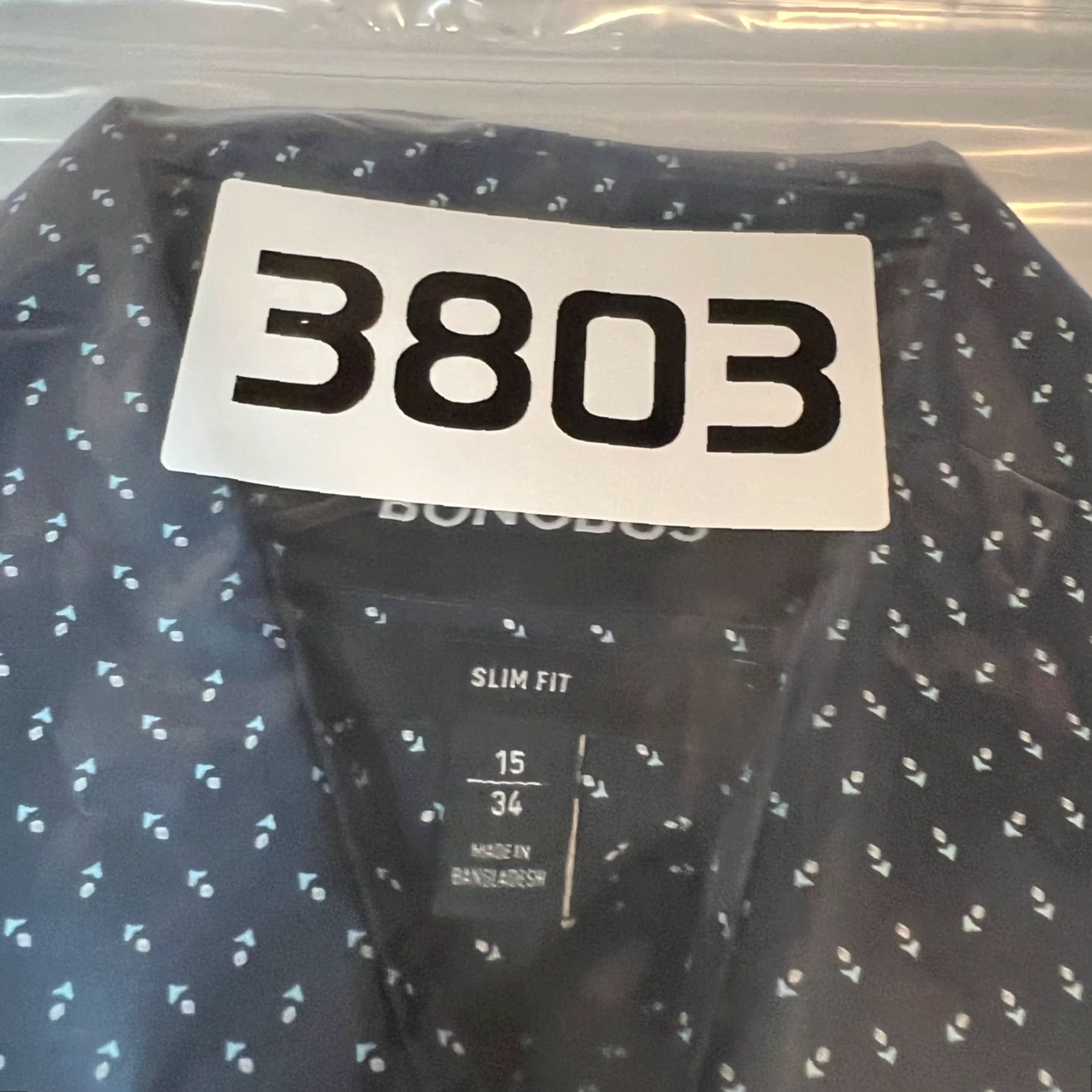 Bonobos Bonobos Slim Fit Shirt Mens 15 / 34 Long Sleeve Blue W/ White Dotted Pattern Size US S / EU 44-46 / 1 - 8 Thumbnail