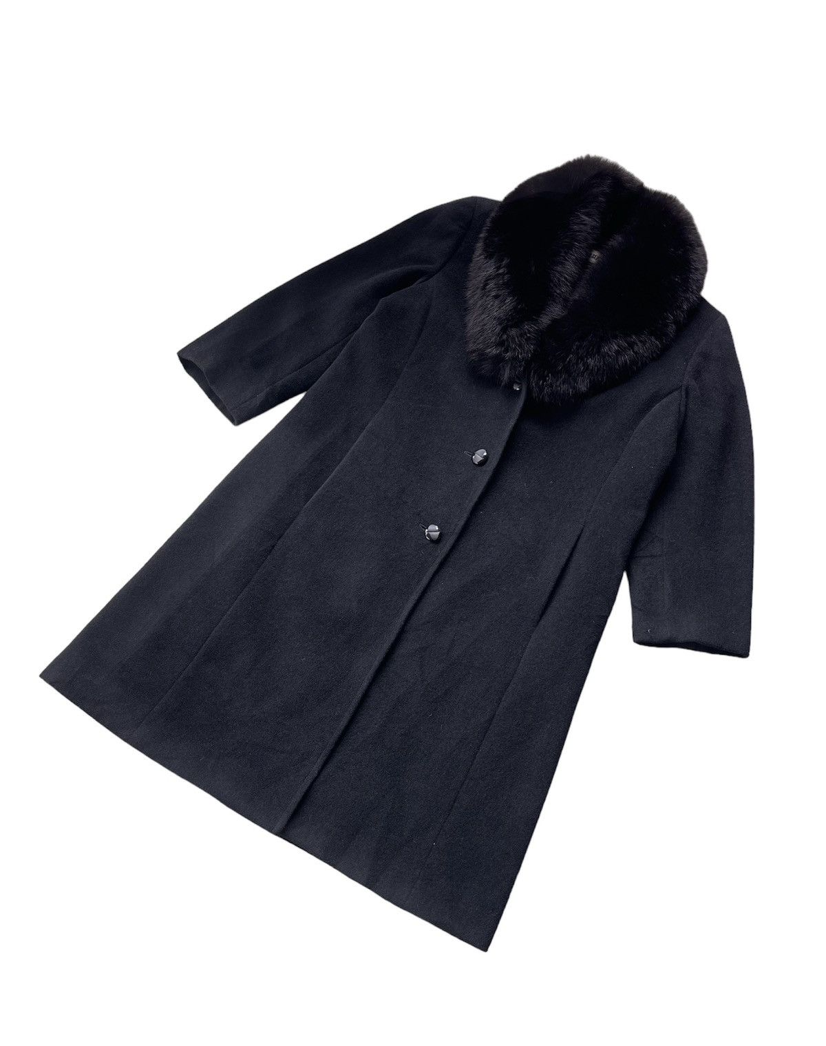 Japanese Brand Mink Fur Wool Long Coat Size S / US 4 / IT 40 - 7 Thumbnail