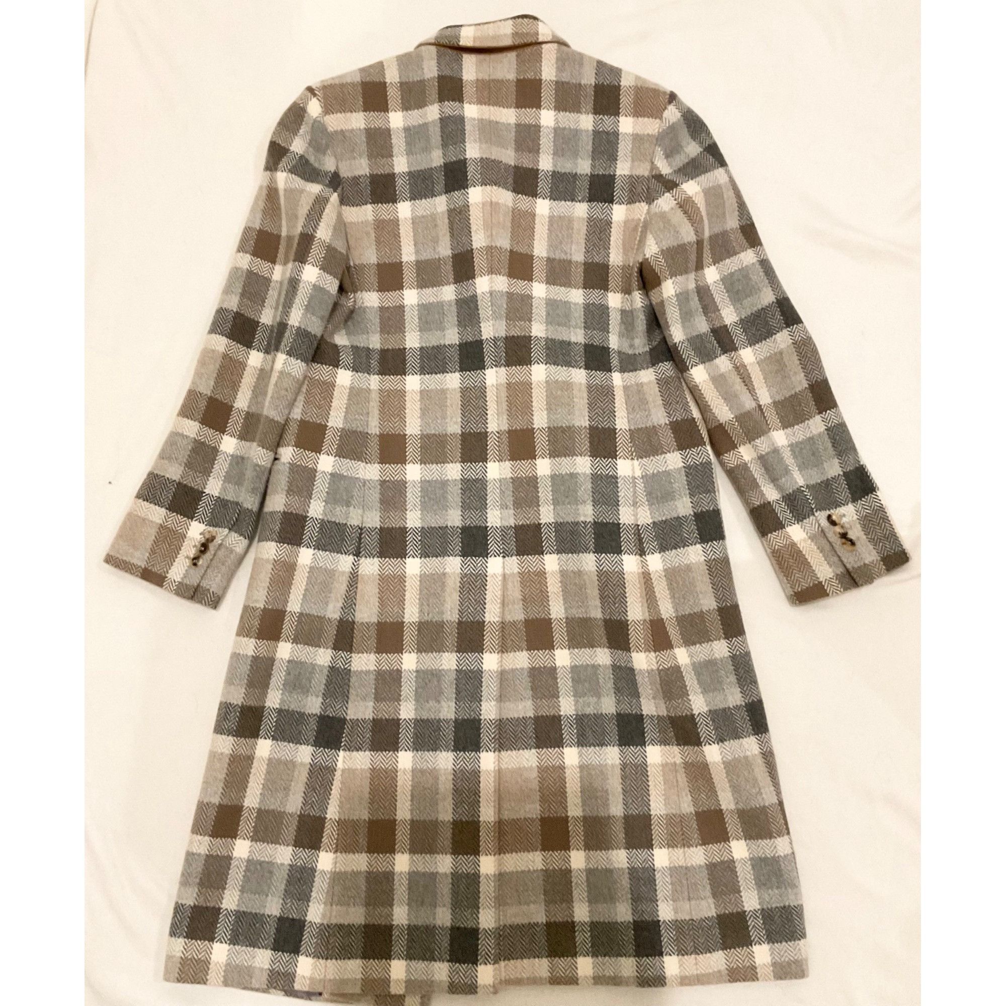Loro Piana Loro Piana herringbone wool brown grey plaid check women lon Size XS / US 0-2 / IT 36-38 - 2 Thumbnail