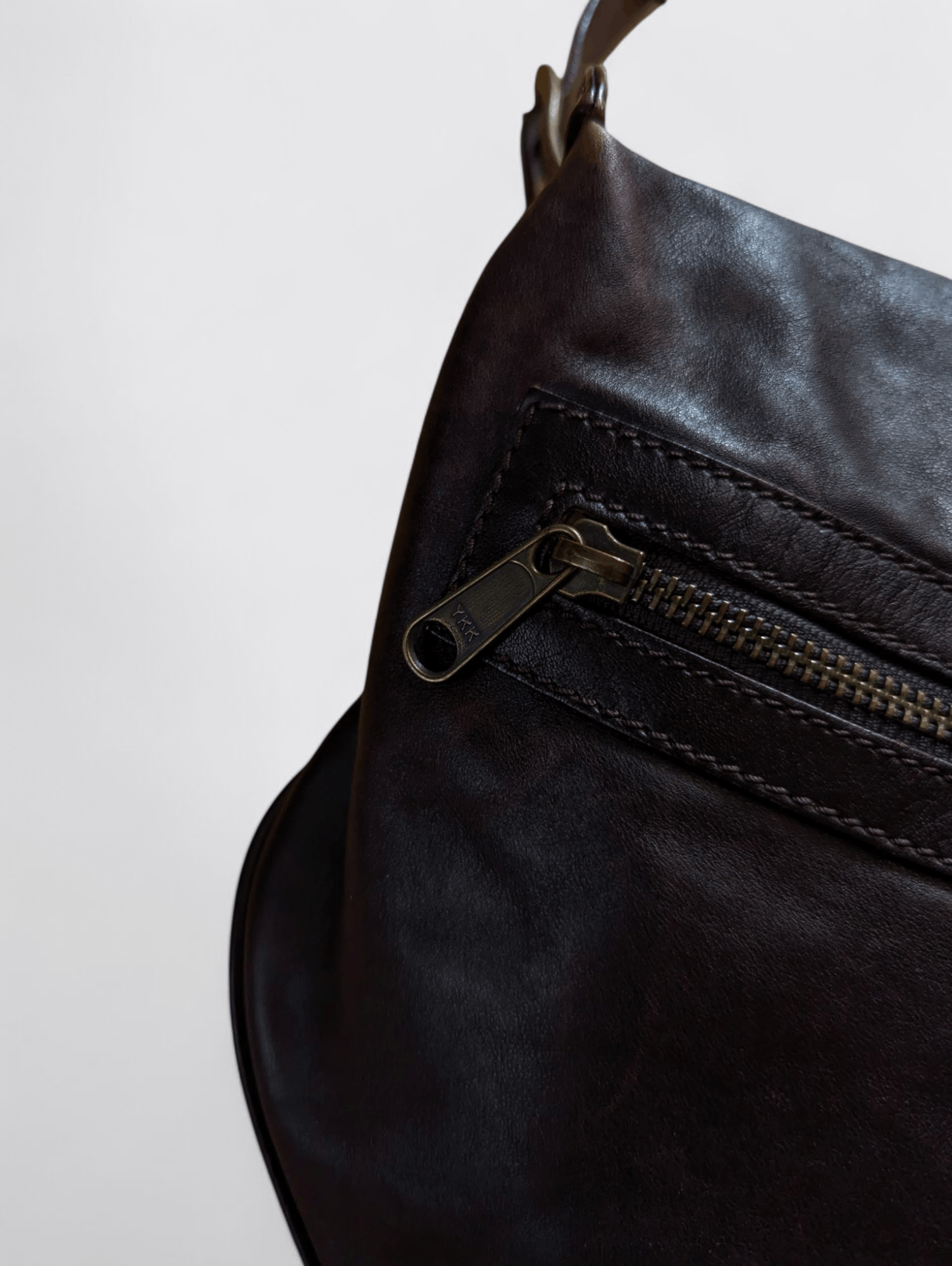 Fendissime Brown Leather Vintage Hobo Shoulder Bag