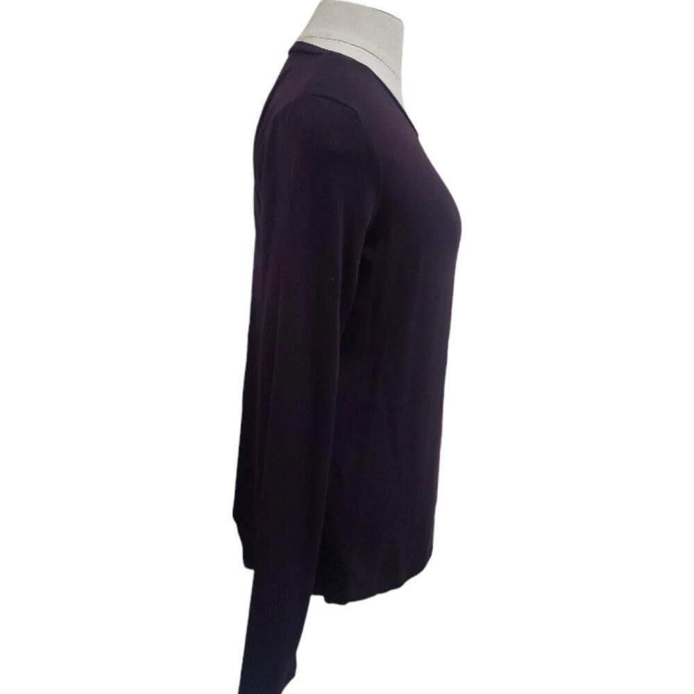 Designer CT1834 Adrienne Vittadini Long Sleeve Purple Tee M Size M / US 6-8 / IT 42-44 - 2 Thumbnail