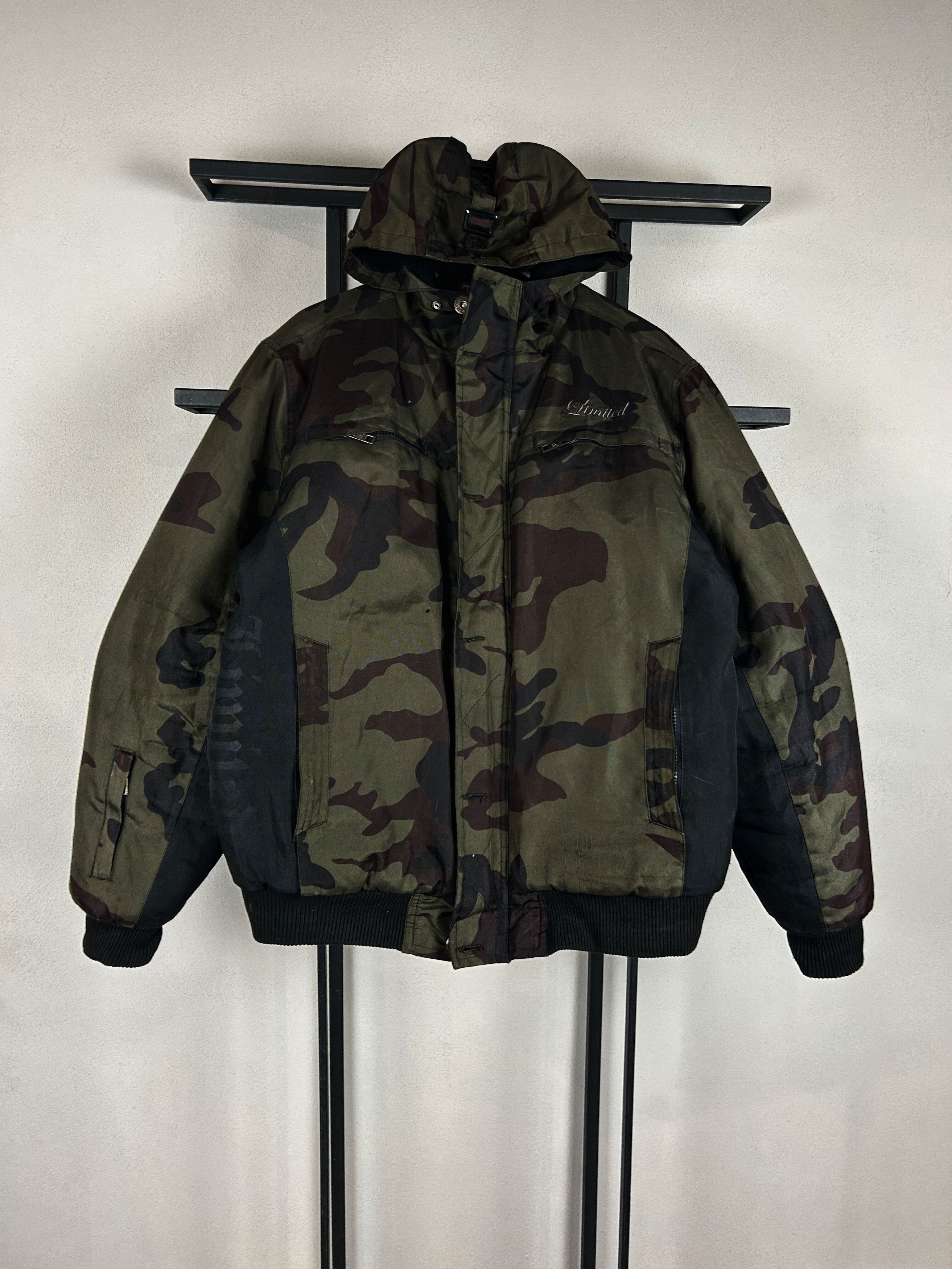 Other Vintage Camo Bomber Jacket Hooded Military Streetwear Y2K Size US XL / EU 56 / 4 - 2 Thumbnail
