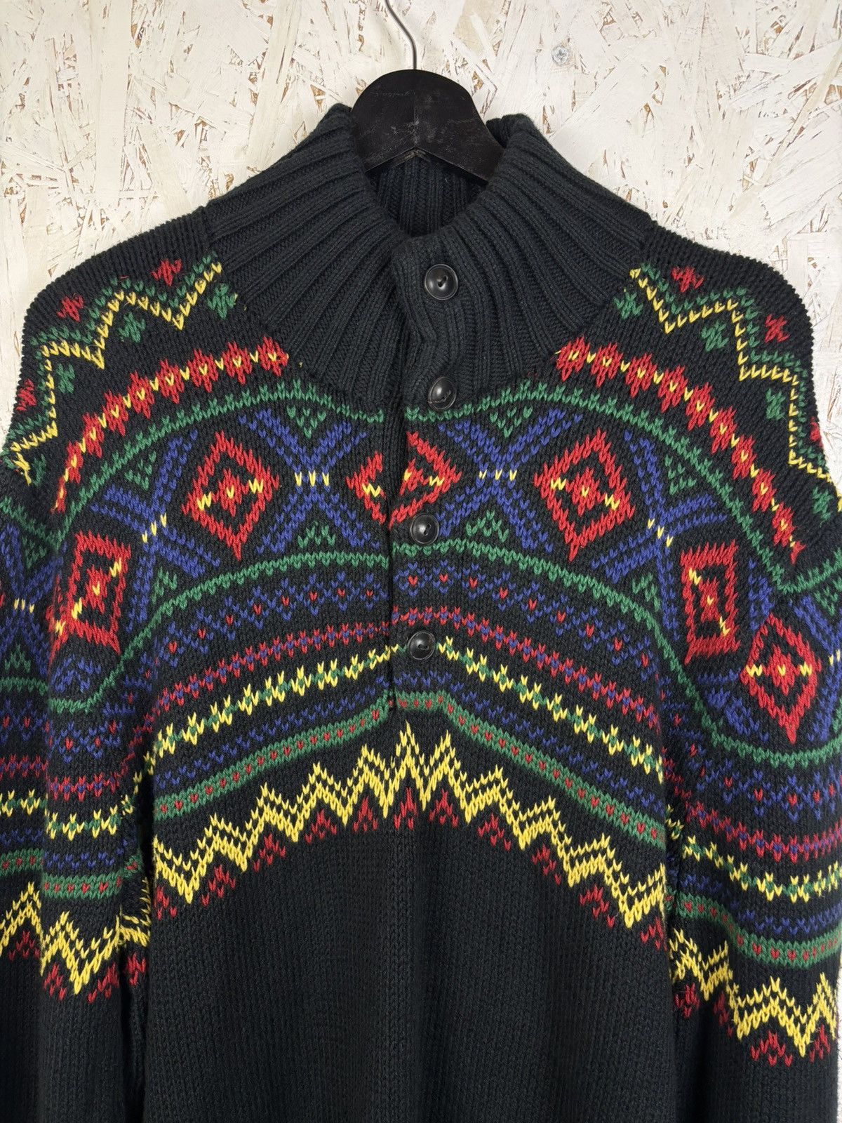 Polo Ralph Lauren Polo By Ralph Lauren Aztec Navajo Knit Sweater Linen Blend Size US XL / EU 56 / 4 - 2 Thumbnail