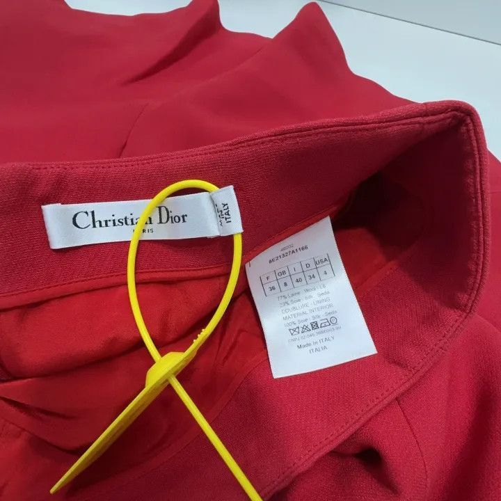 Dior Red Wool Silk Flared Skirt 0079-2507