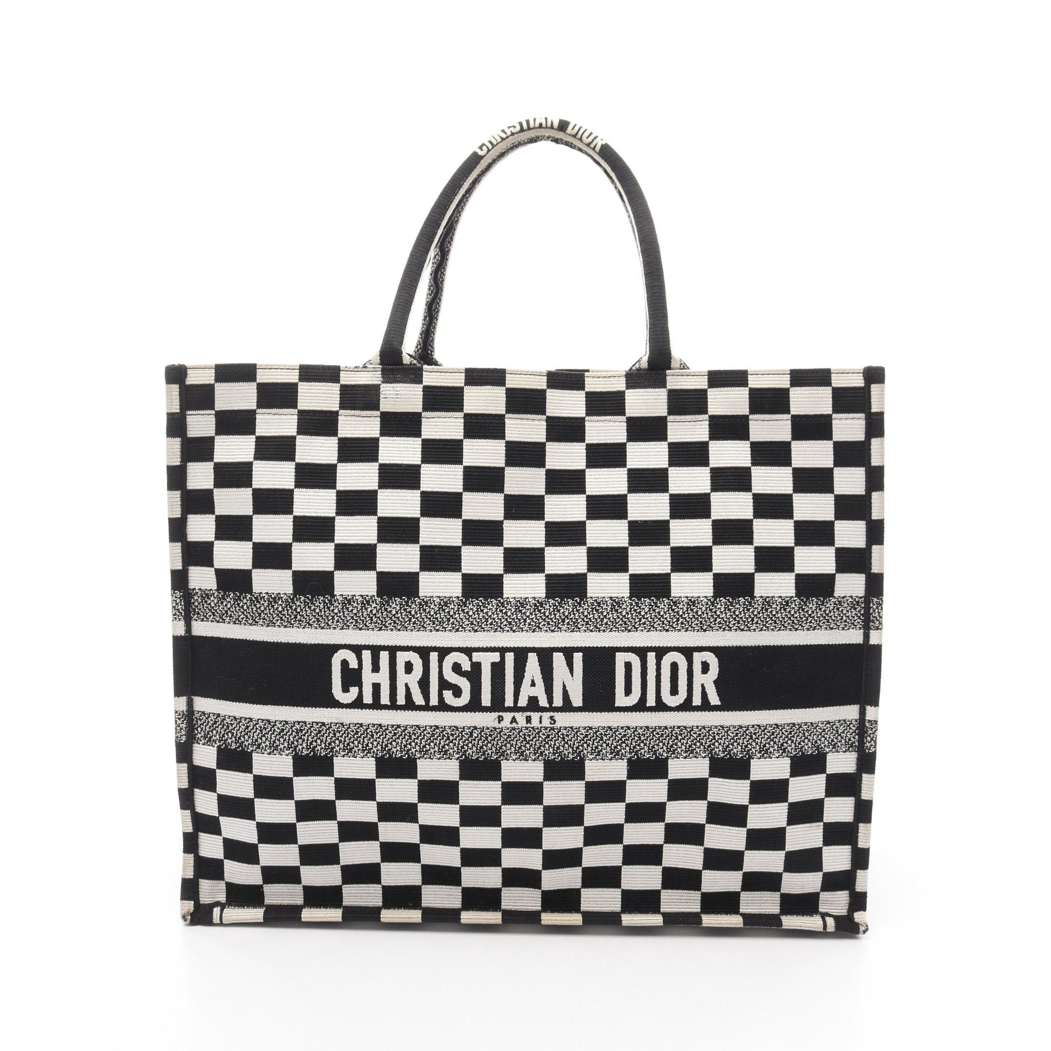 Dior Dior Book Tote Large Handbag Bag Canvas Black White Size ONE SIZE - 1 Thumbnail