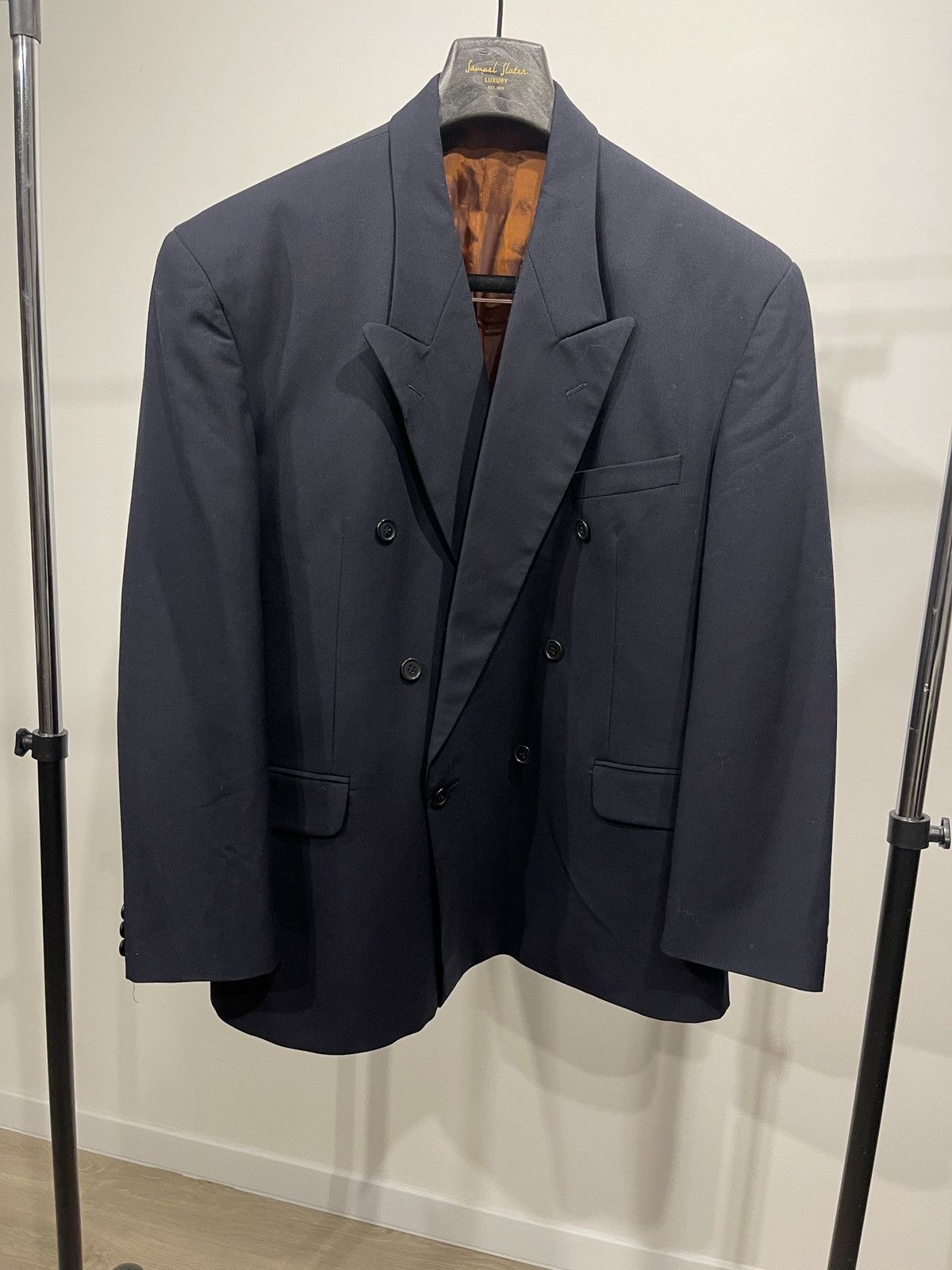 Vintage Vintage wool double-breasted dark blue jacket cheveleff Size 48R - 1 Thumbnail