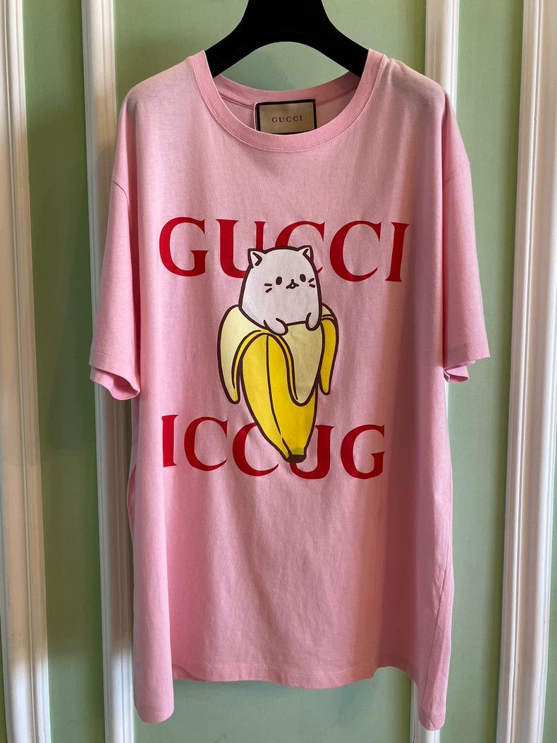 Gucci Gucci Cat Banana Graphic Short Sleeve Tee-dmc Size US M / EU 48-50 / 2 - 1 Thumbnail