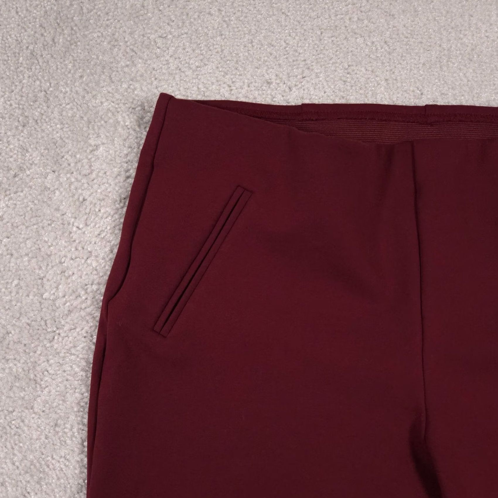 Vintage Chico's Pants Women's 12 Red Stretch Pull On Ankle Career Cropped Office Pants Size 34" / US 12 / IT 48 - 4 Thumbnail