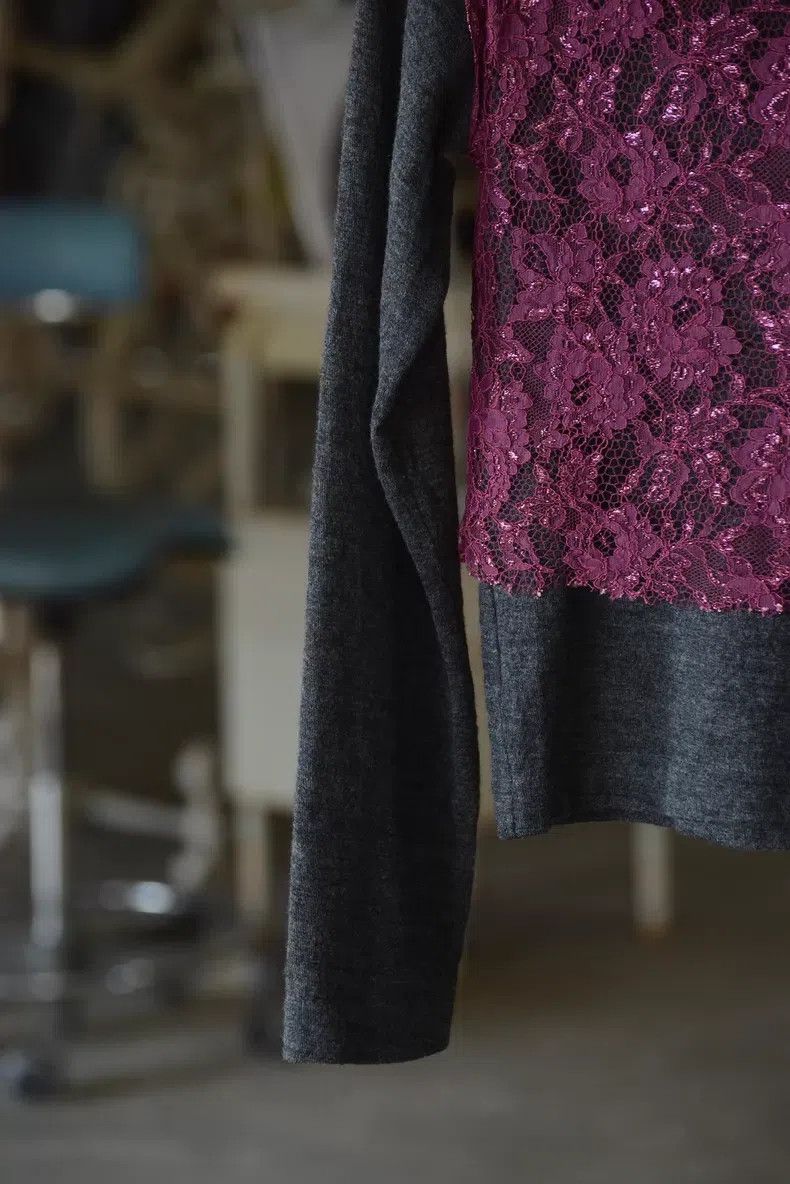 Comme des Garcons Comme Des Garcons Wool Lace Fake Two-piece Top Size S / US 4 / IT 40 - 4 Thumbnail