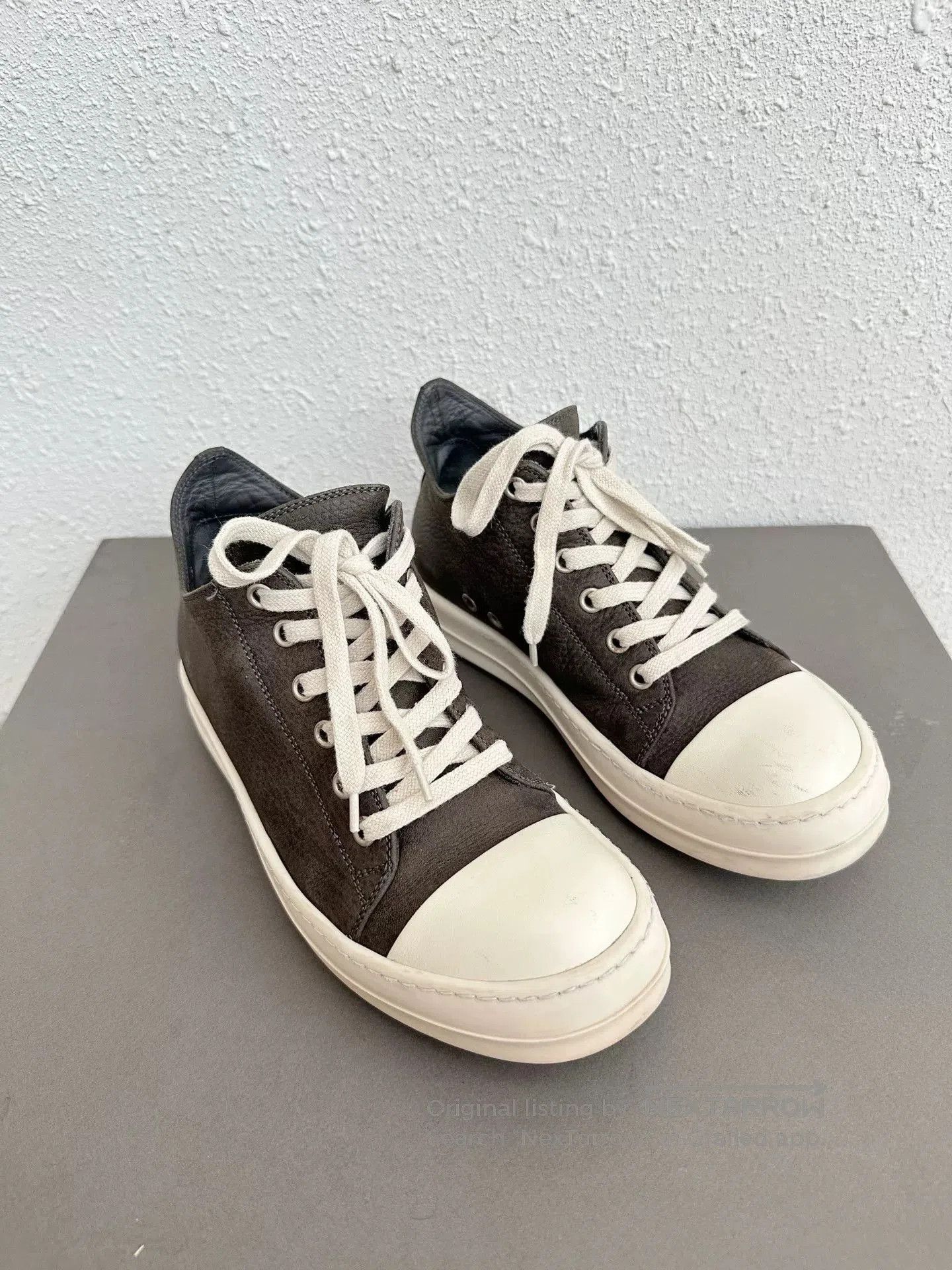 Rick Owens Rick Owens Low Top Gray Pebbled Leather. Size US 6 / IT 36 - 3 Thumbnail