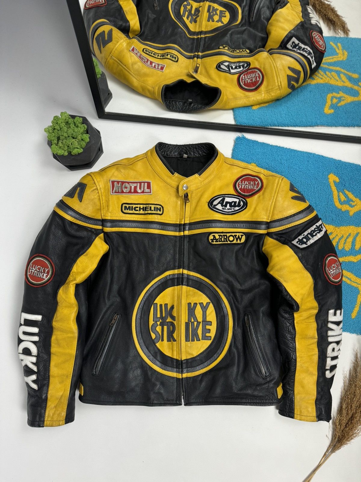 Vintage Vintage Lucky Strike Racing Leather Jacket Size US L / EU 52-54 / 3 - 1 Thumbnail