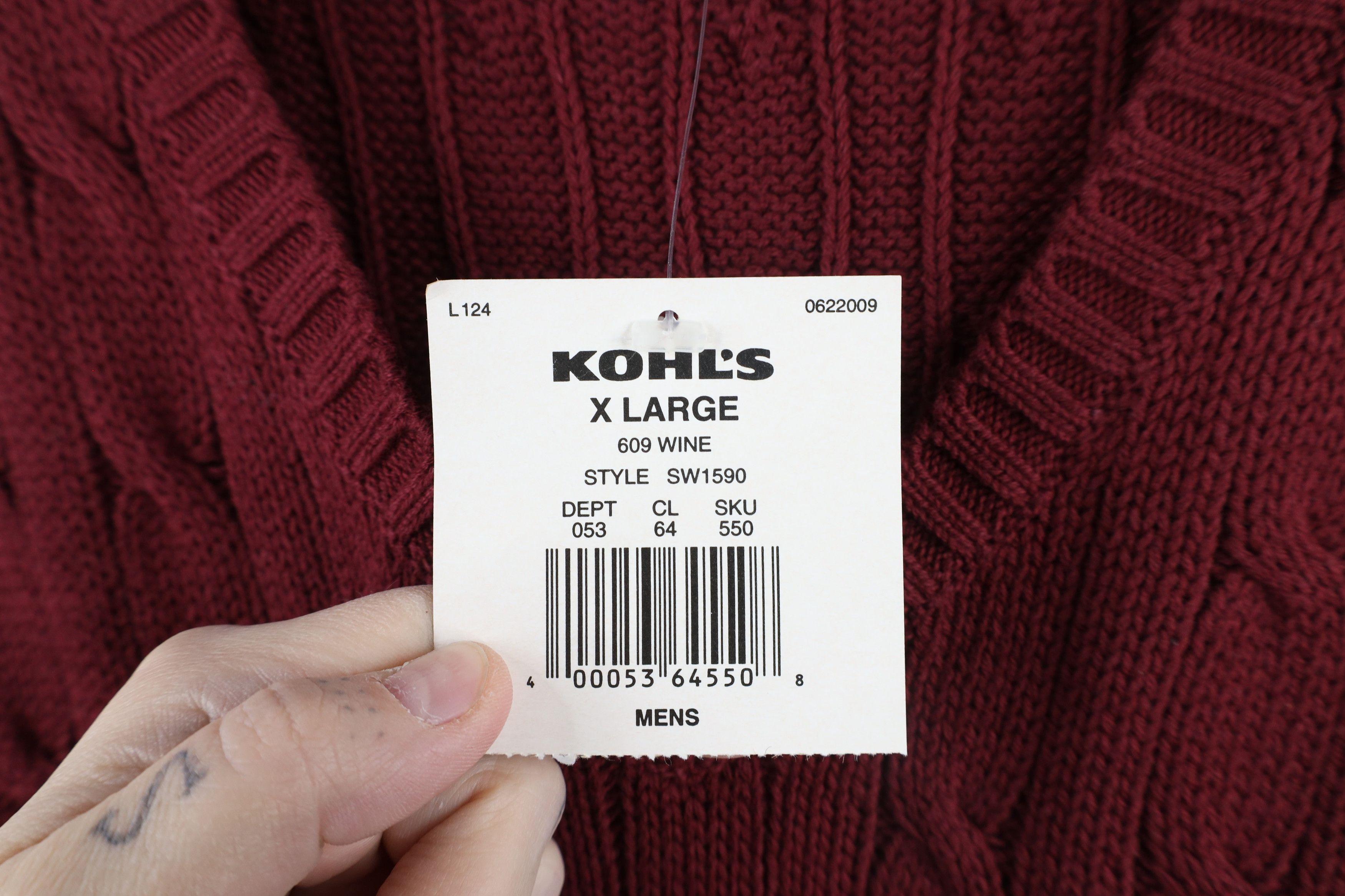 Vintage Deadstock Vintage 90s Streetwear Cable Knit Sweater Vest Red Size US XL / EU 56 / 4 - 5 Thumbnail