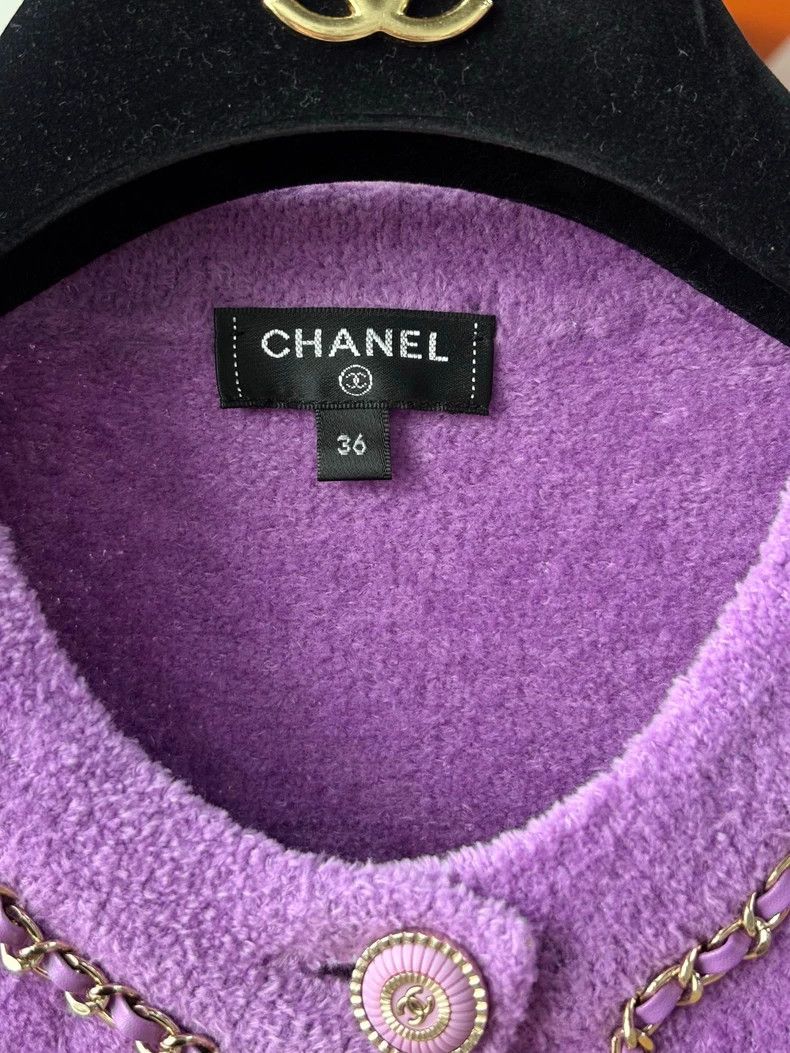 Chanel Chanel Lavender purple chain cardigan coat Size XS / US 0-2 / IT 36-38 - 3 Thumbnail