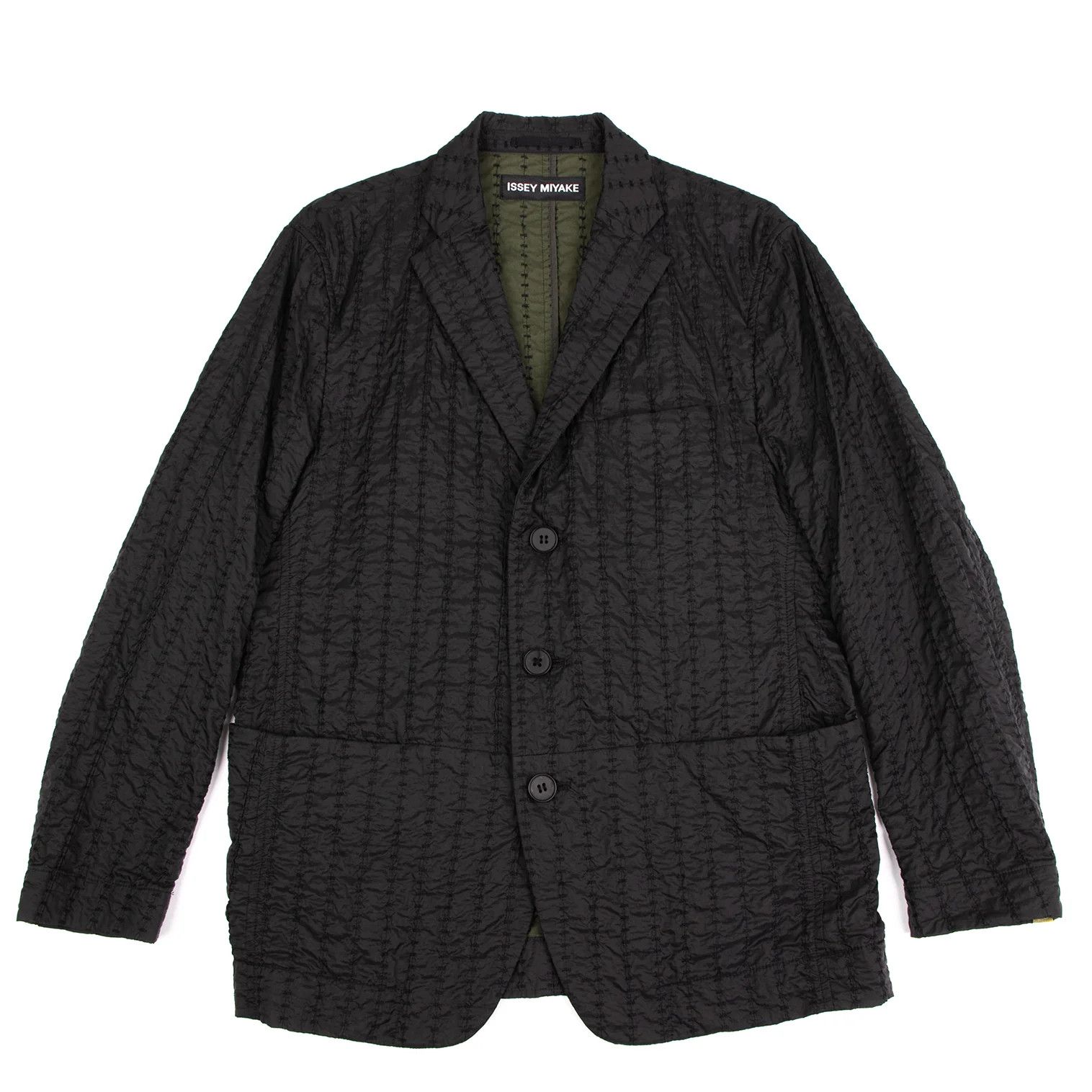 Issey Miyake Nylon Stitch Stripe 3B Jacket in Black Size US M / EU 48-50 / 2 - 1 Thumbnail
