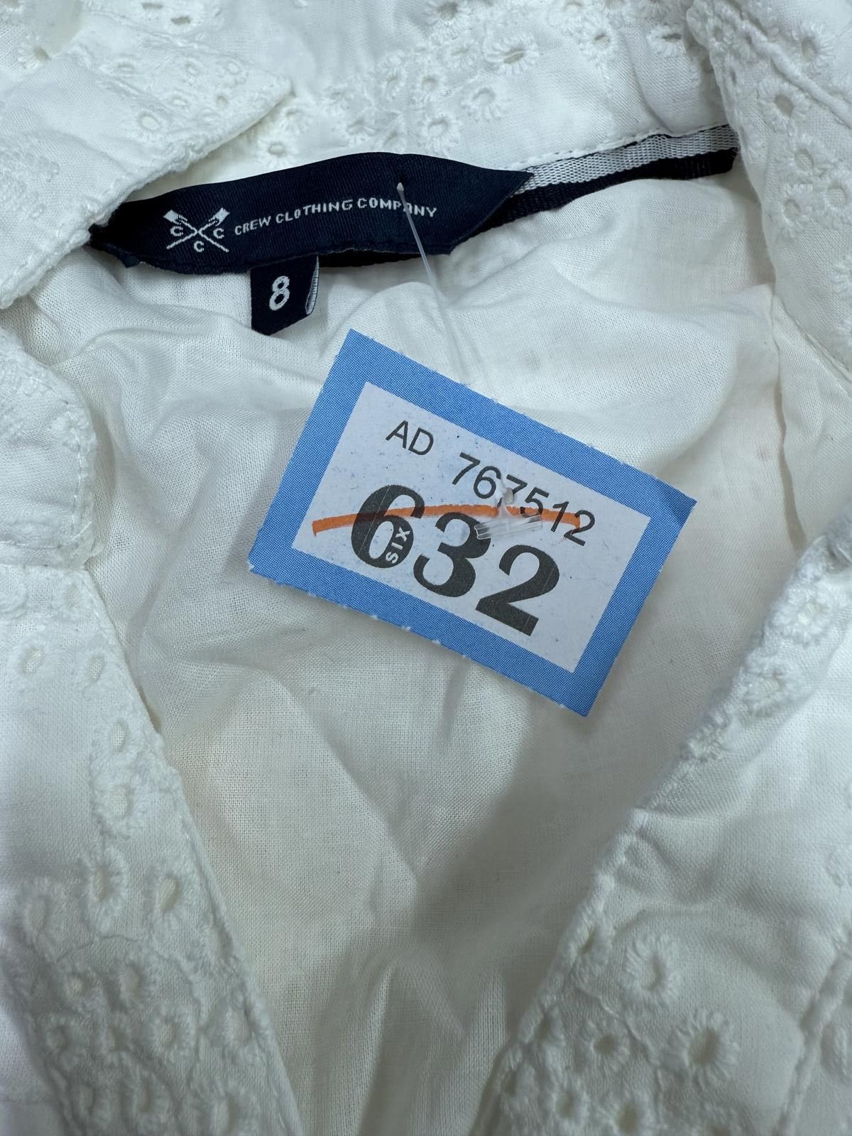 Other Crew Clothing White Embroidered Button-Down Midi Dress Size Size S / US 4 / IT 40 - 2 Thumbnail