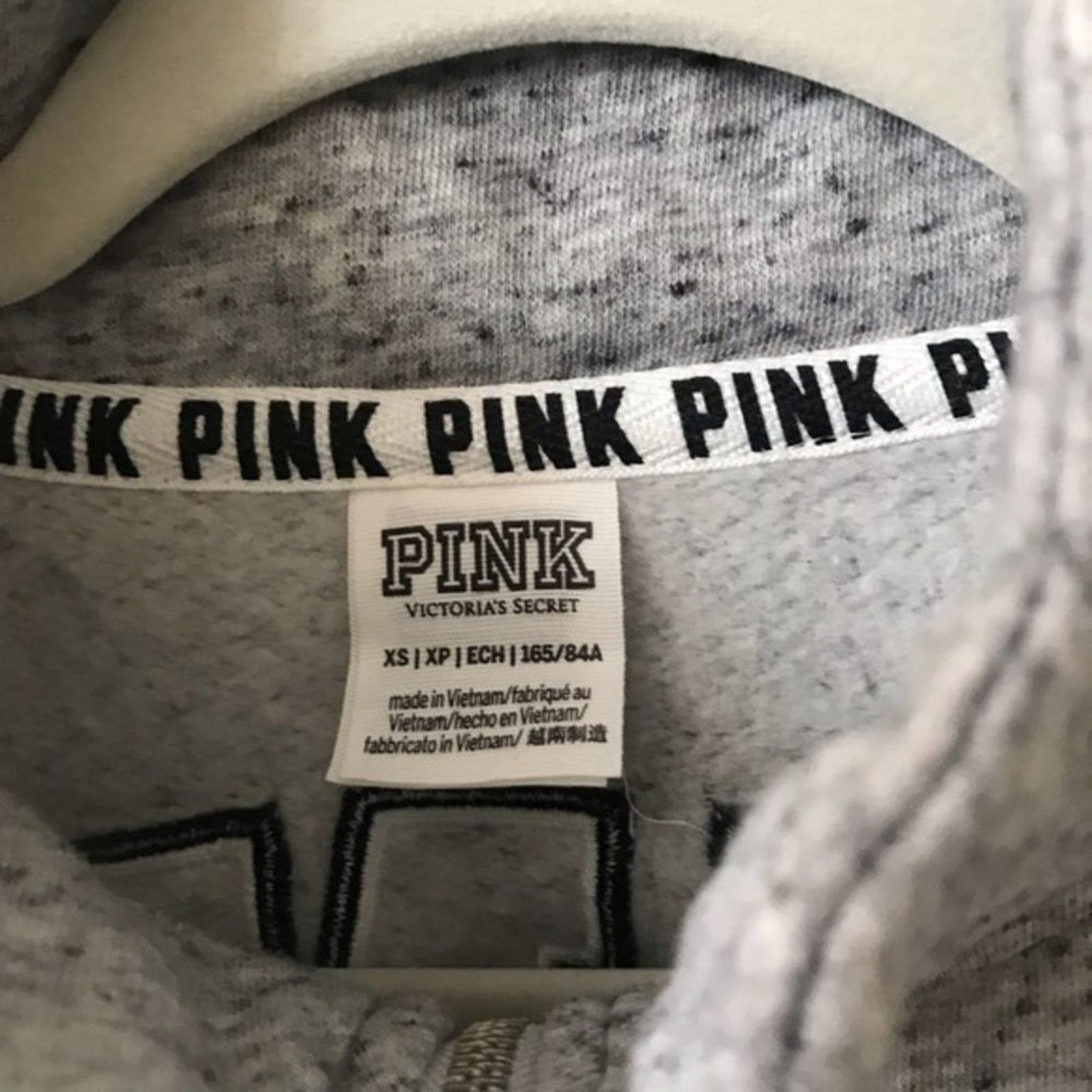 Pink PINK VICTORIA’S Grey Heathered Logo 1/4 Zip Sweat Top Sz XS Size XS / US 0-2 / IT 36-38 - 3 Thumbnail