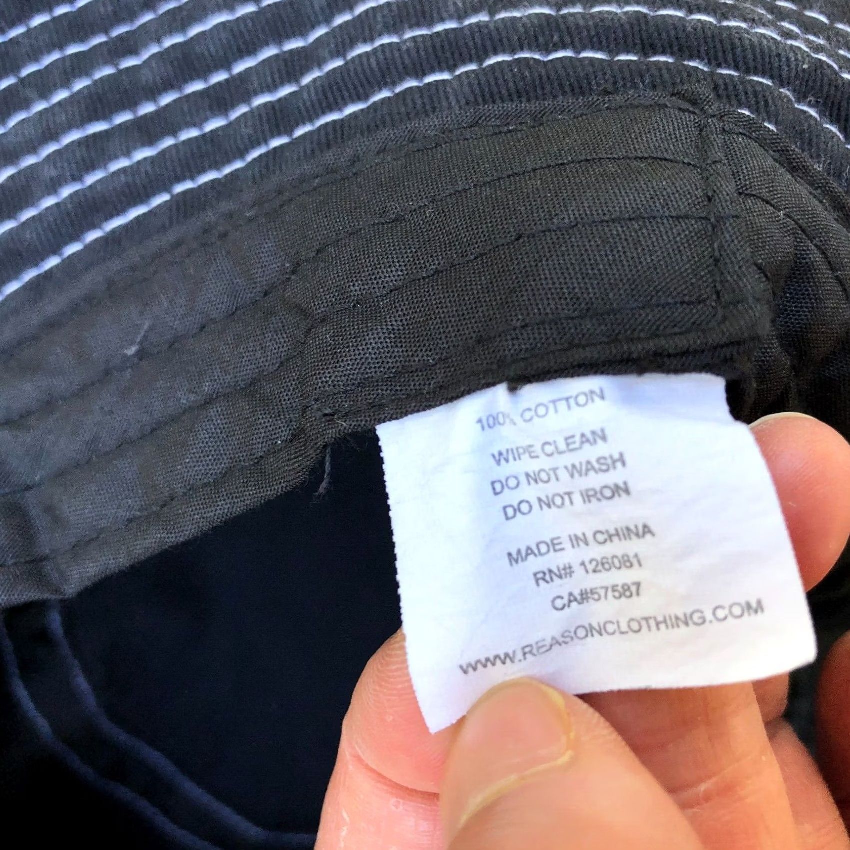 Reason REASON CLOTHING Bucket Hat Men Black One Size Packable Cotton UO-76 Size ONE SIZE - 6 Thumbnail