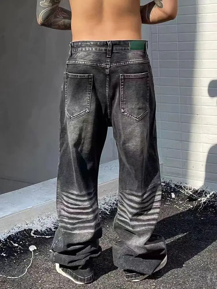 Designer × Japanese Brand Washed vintage straight street jeans Size US 34 / EU 50 - 2 Thumbnail